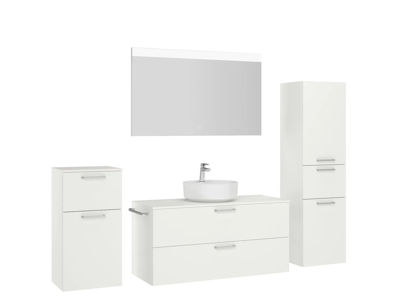 Atlas Ensemble sous vasque avec miroir et colonnes 3