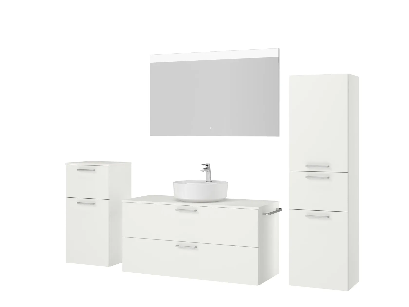 Atlas Ensemble sous vasque avec miroir et colonnes 5