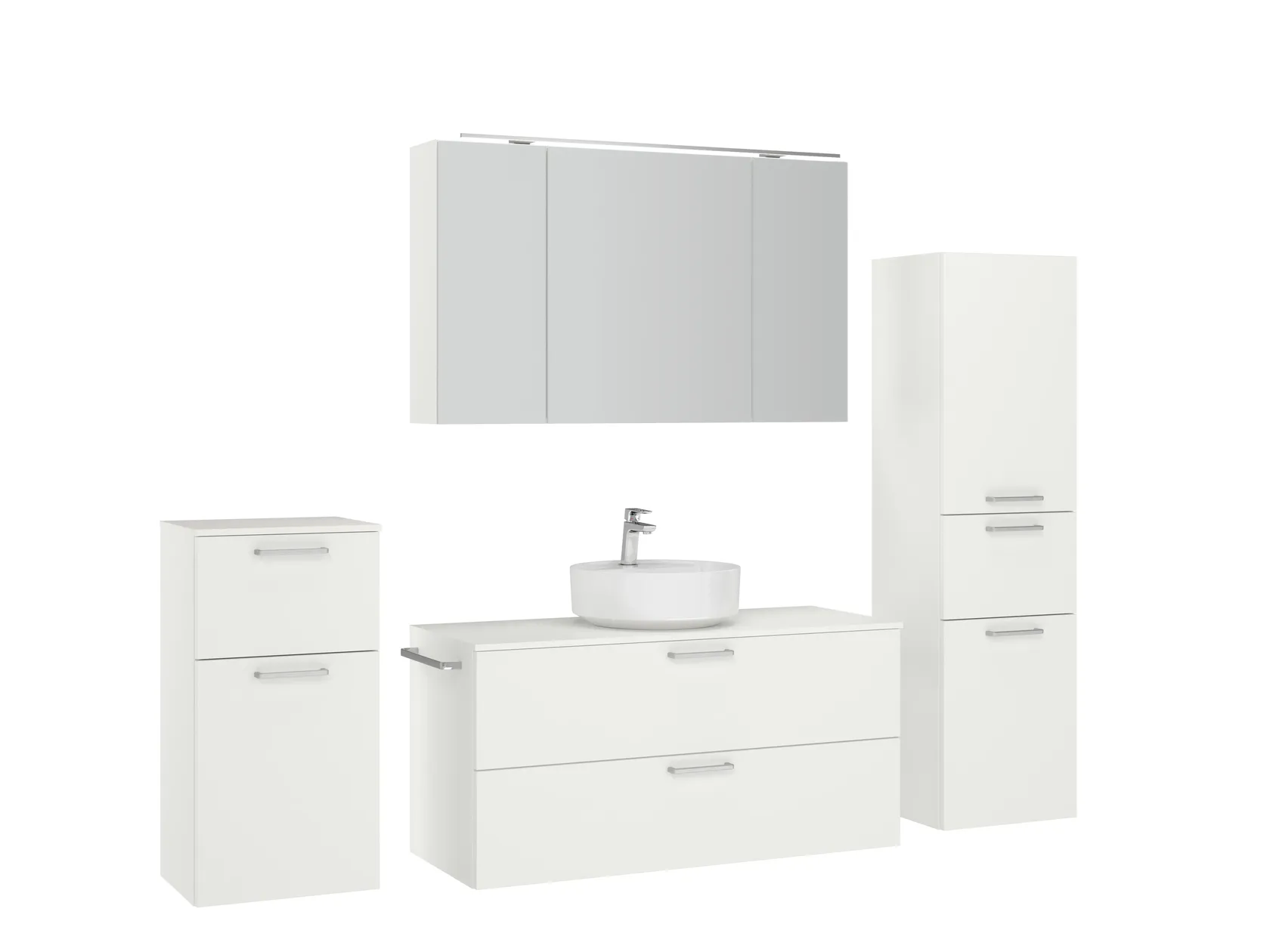 Atlas Ensemble sous vasque avec miroir et colonnes 3