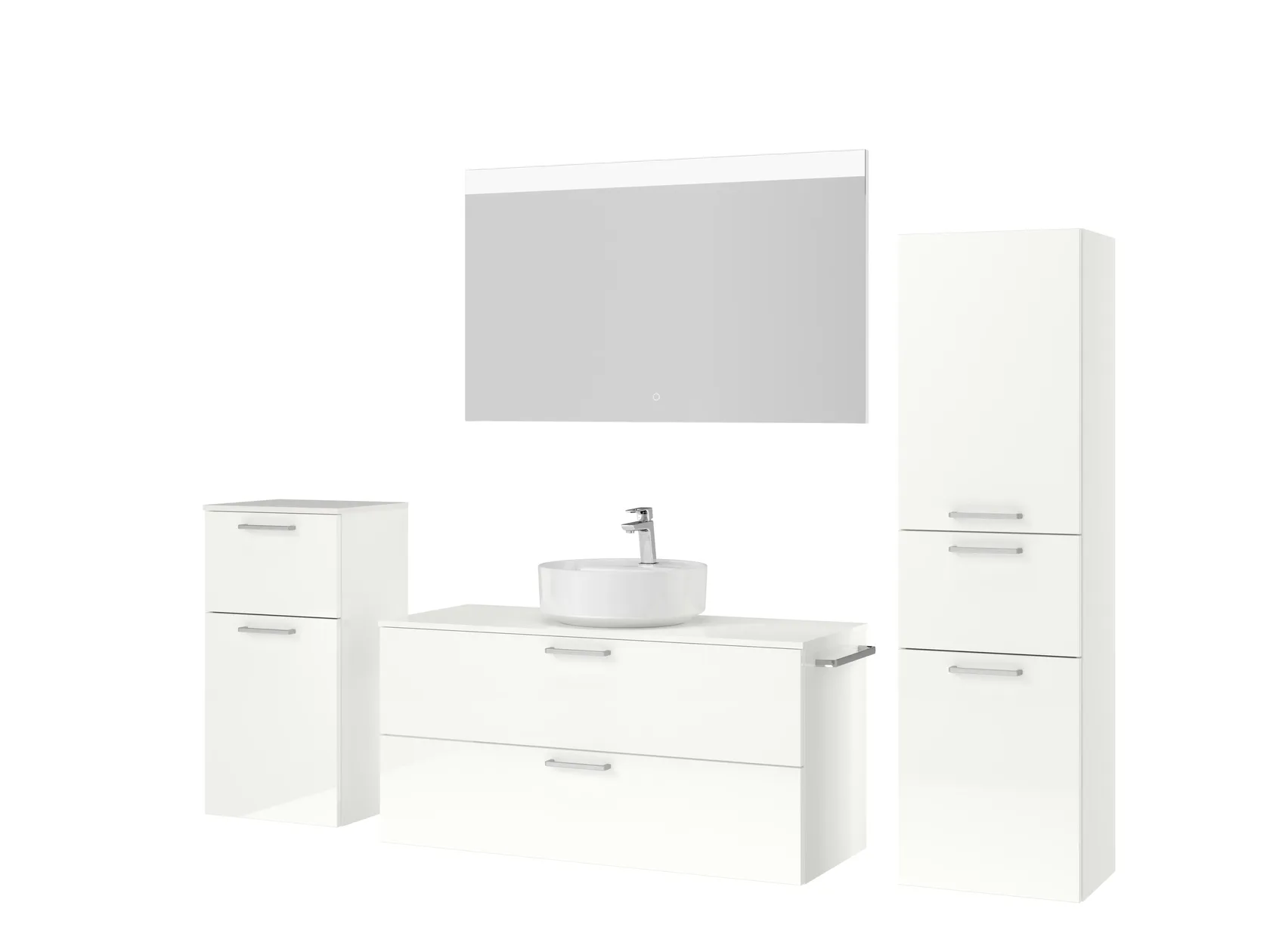 Atlas Ensemble sous vasque avec miroir et colonnes 5