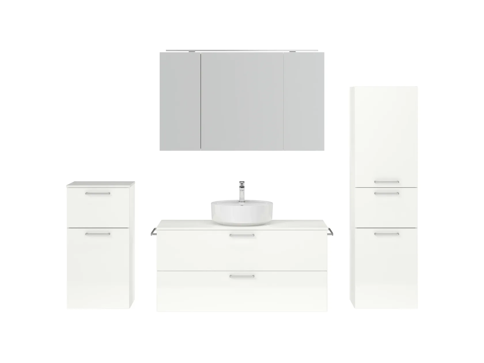 Atlas Ensemble sous vasque avec miroir et colonnes 1