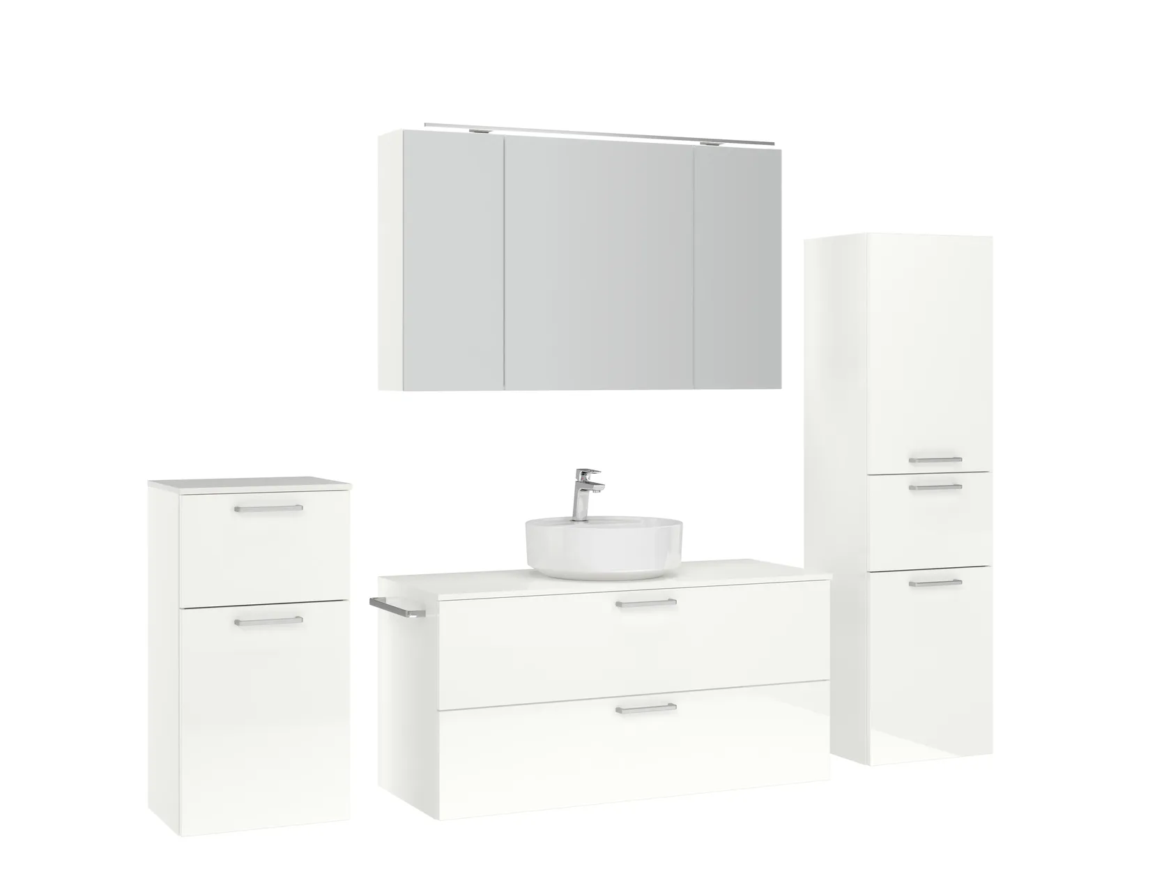 Atlas Ensemble sous vasque avec miroir et colonnes 3