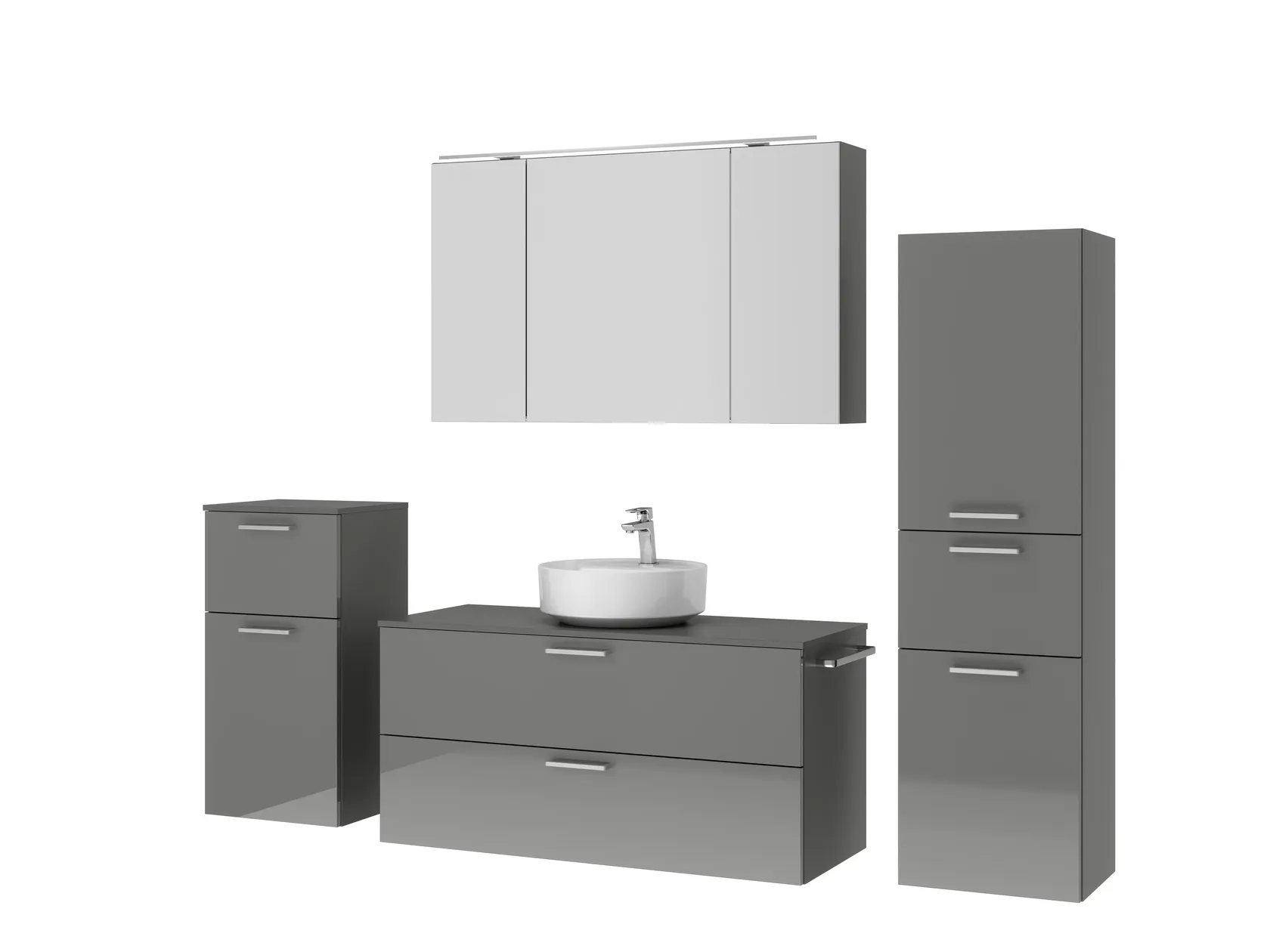 Atlas Ensemble sous vasque avec miroir et colonnes 5