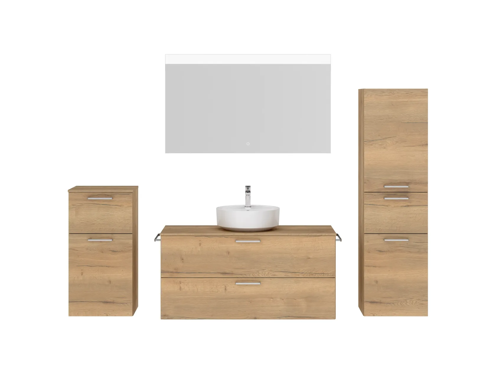 Atlas Ensemble sous vasque avec miroir et colonnes 1