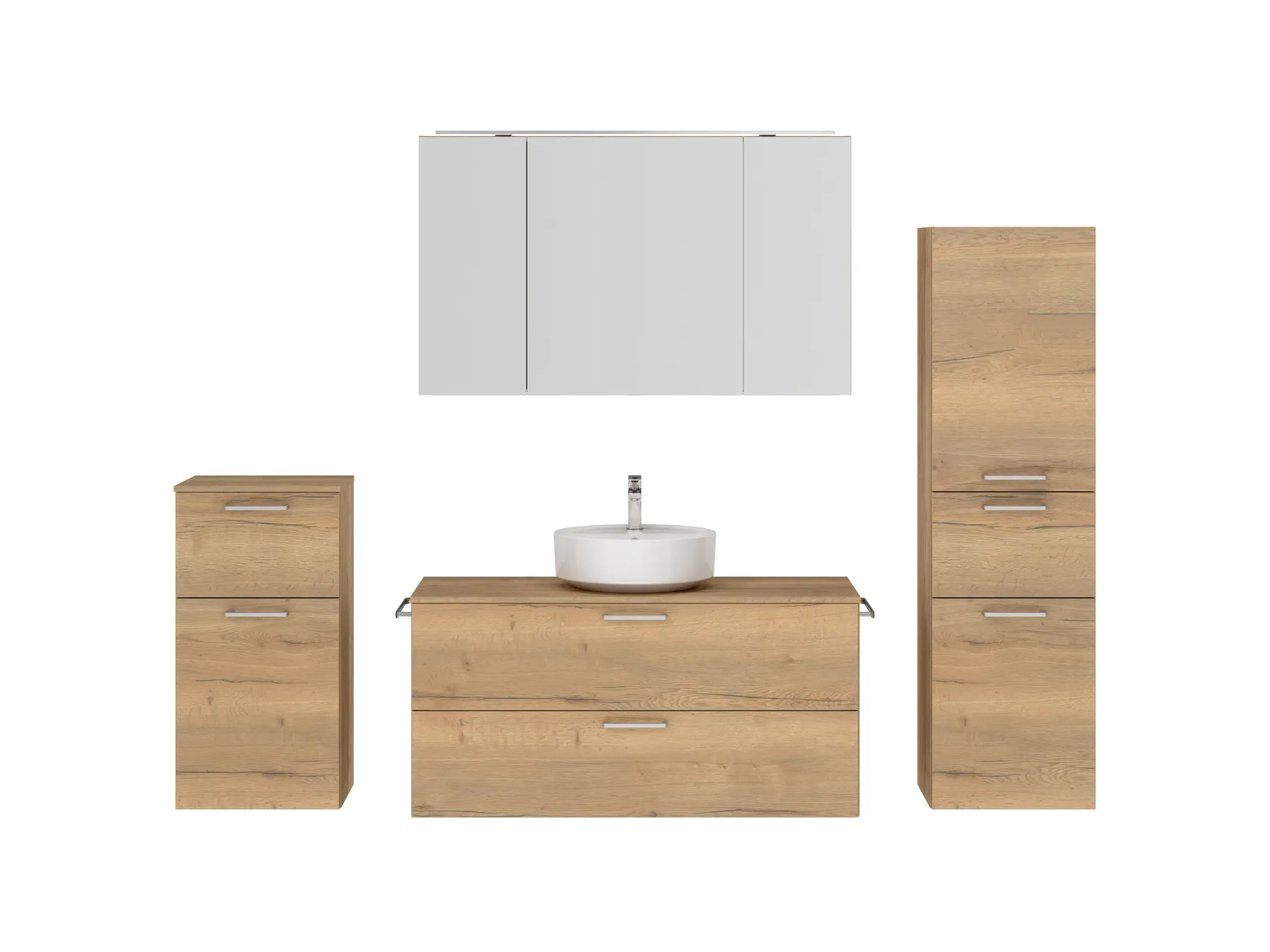 Atlas Ensemble sous vasque avec miroir et colonnes 1