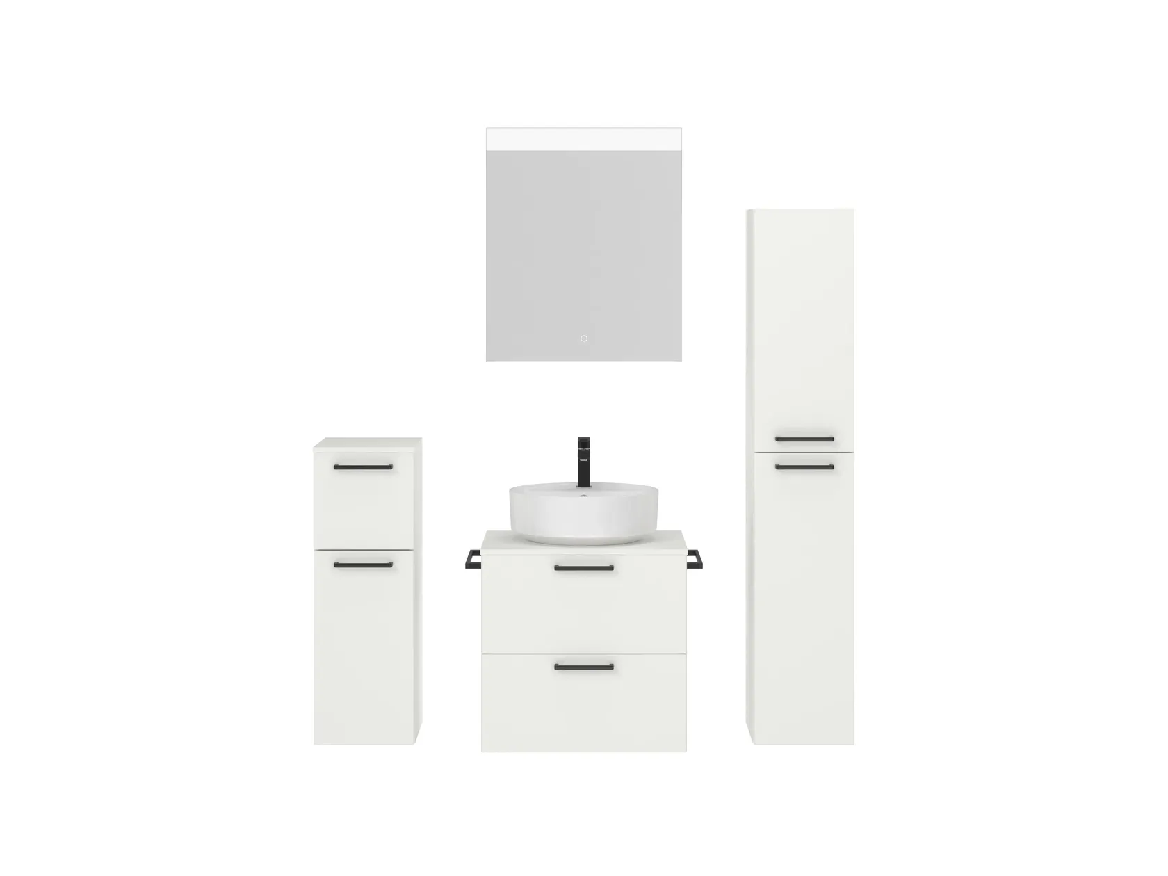 Atlas Ensemble sous vasque avec miroir et colonnes 2