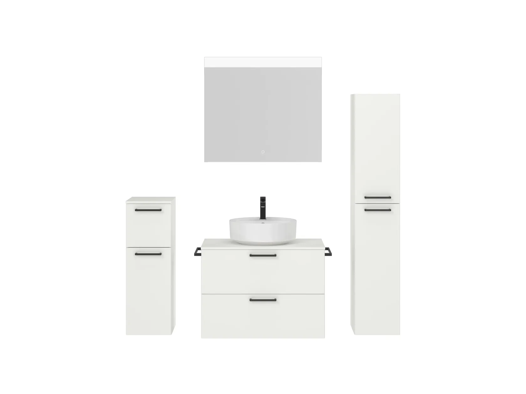 Atlas Ensemble sous vasque avec miroir et colonnes 1