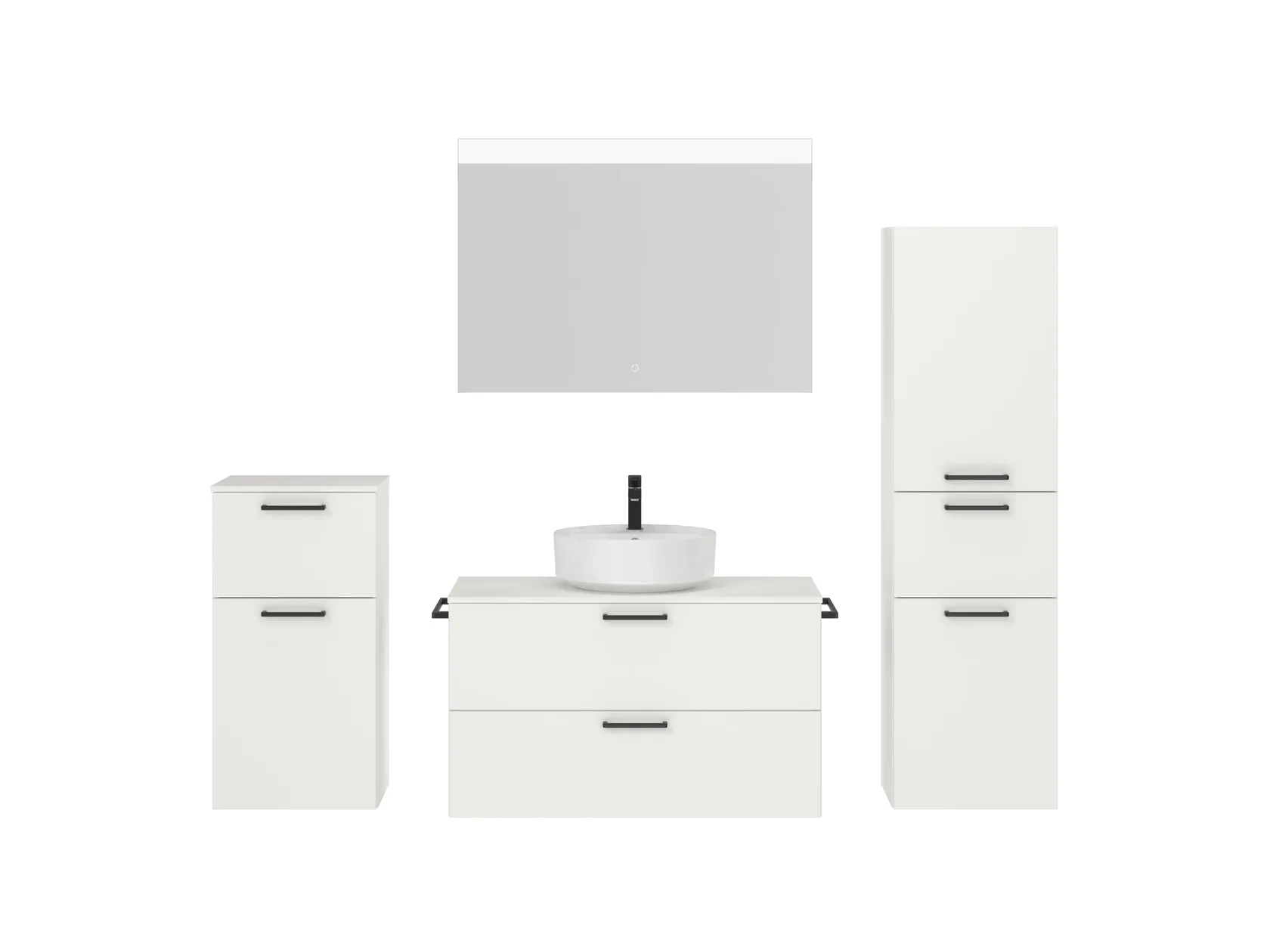 Atlas Ensemble sous vasque avec miroir et colonnes 1