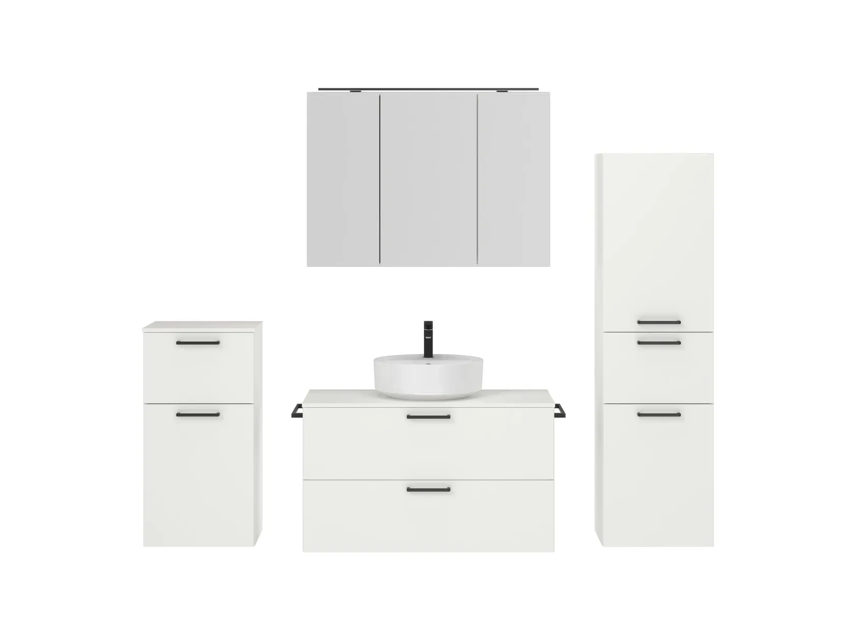 Atlas Ensemble sous vasque avec miroir et colonnes 1