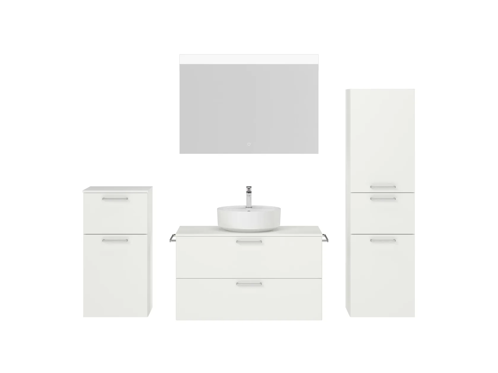 Atlas Ensemble sous vasque avec miroir et colonnes 2