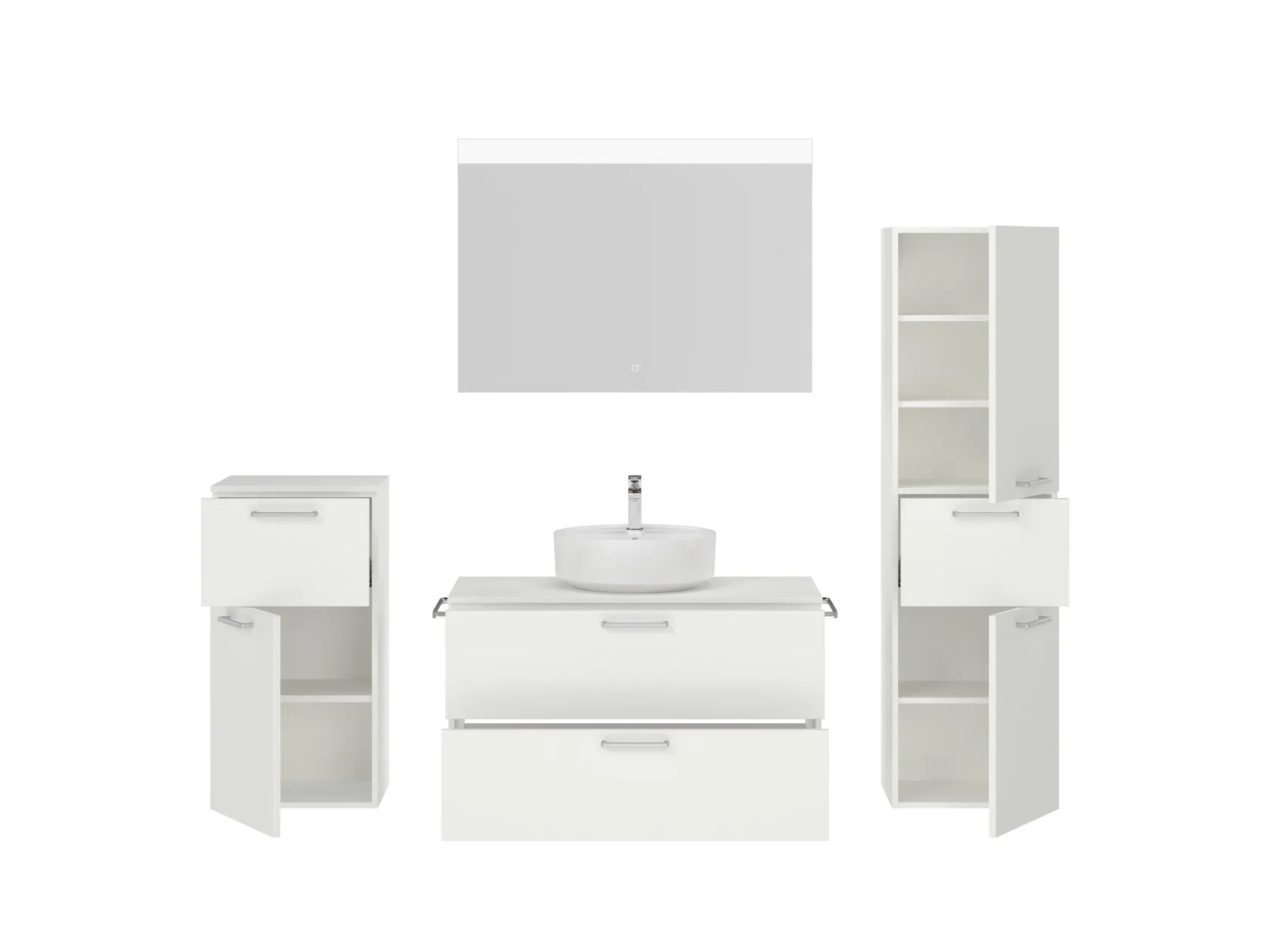 Atlas Ensemble sous vasque avec miroir et colonnes 4