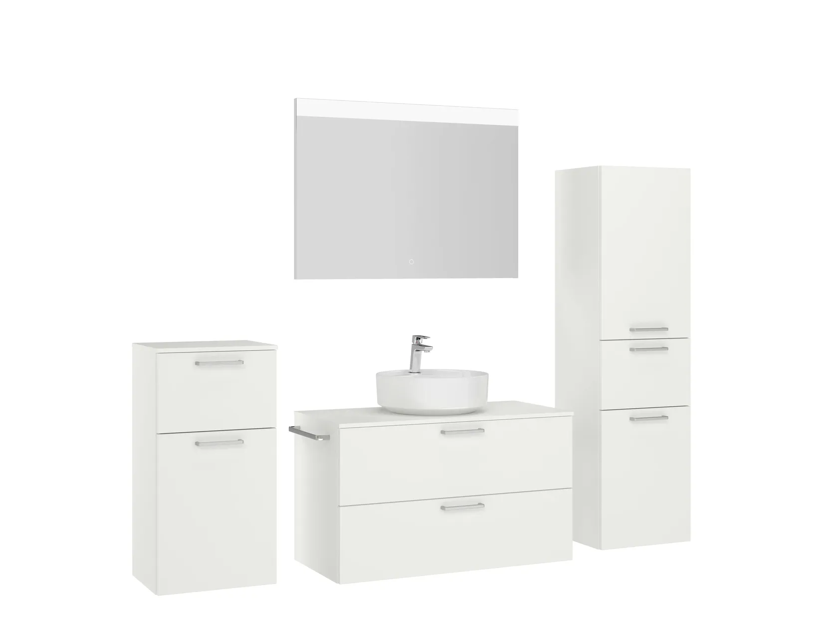 Atlas Ensemble sous vasque avec miroir et colonnes 5