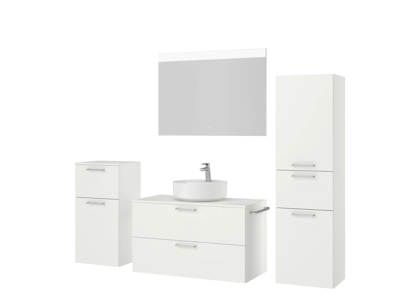 Atlas Ensemble sous vasque avec miroir et colonnes 8