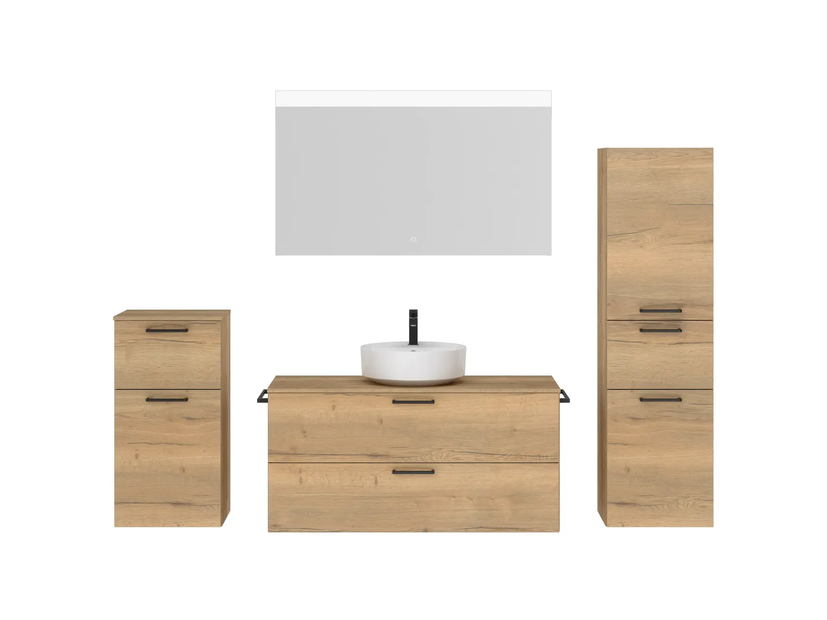 Atlas Ensemble sous vasque avec miroir et colonnes 1