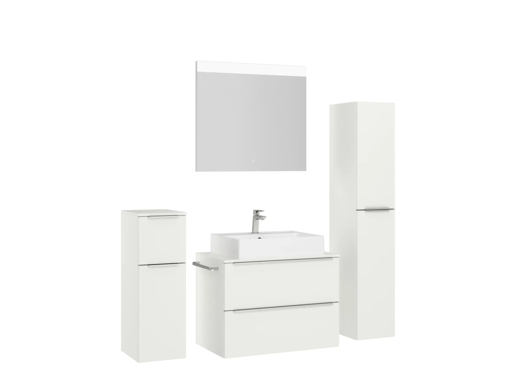 Atlas Ensemble sous vasque avec miroir et colonnes 3