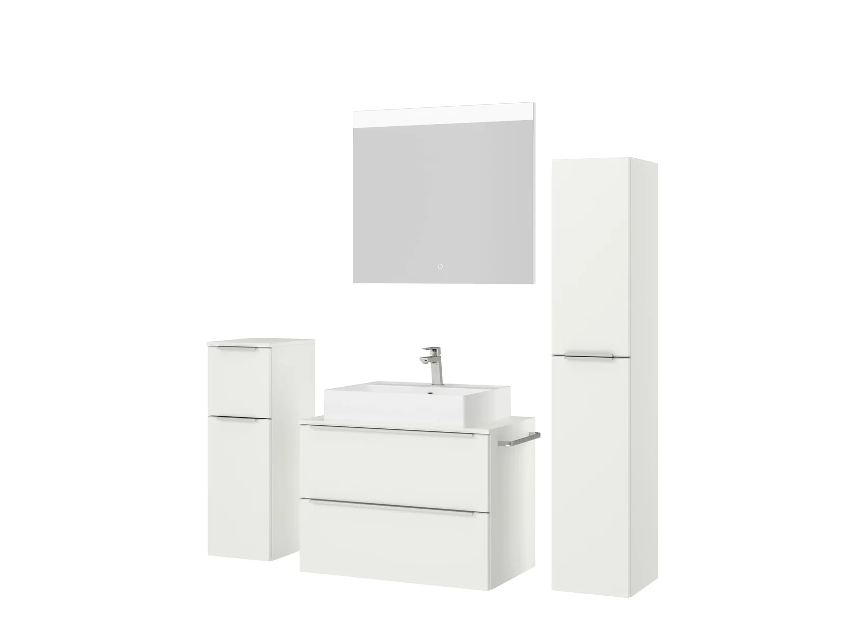 Atlas Ensemble sous vasque avec miroir et colonnes 5