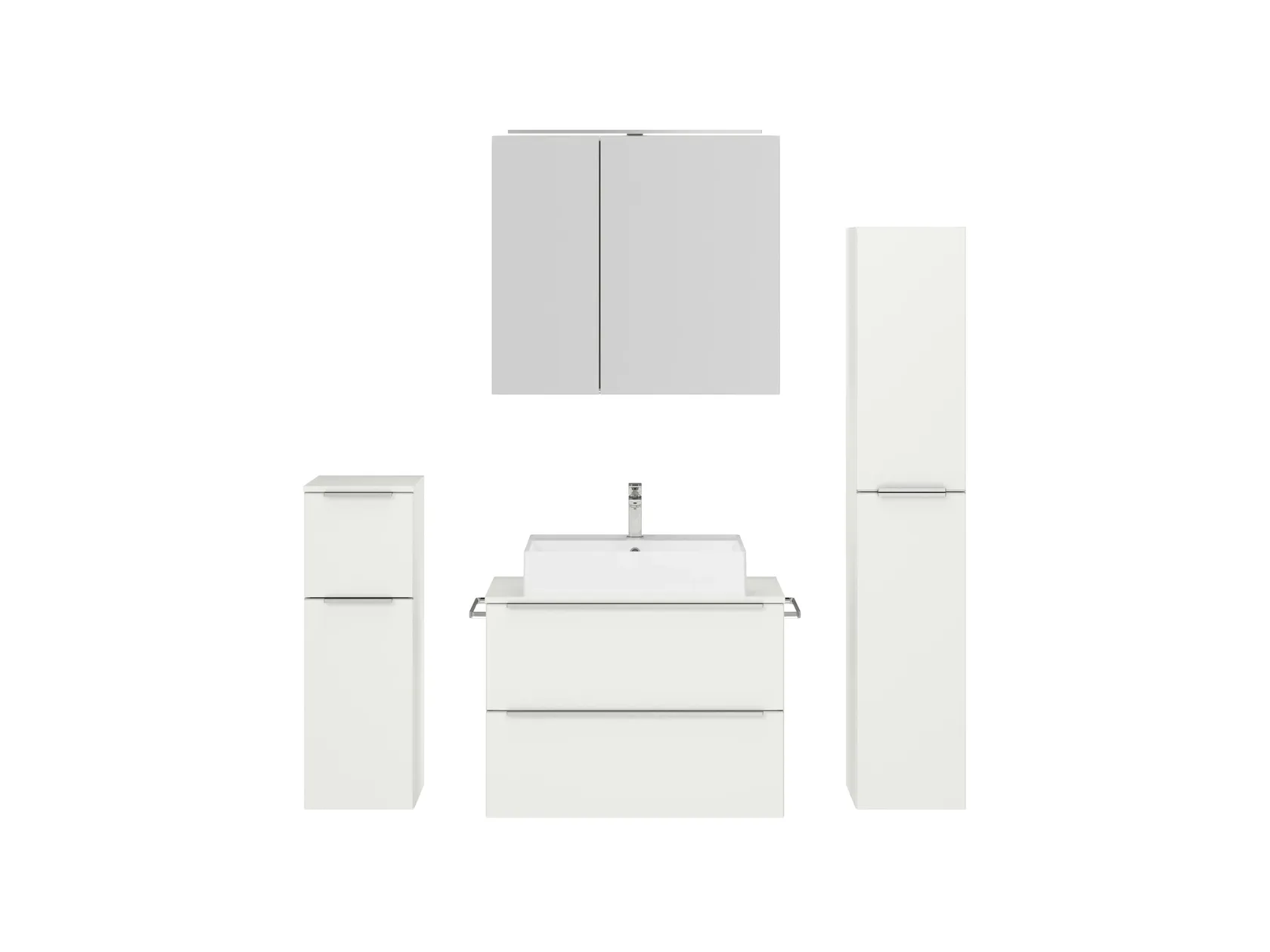 Atlas Ensemble sous vasque avec miroir et colonnes 1