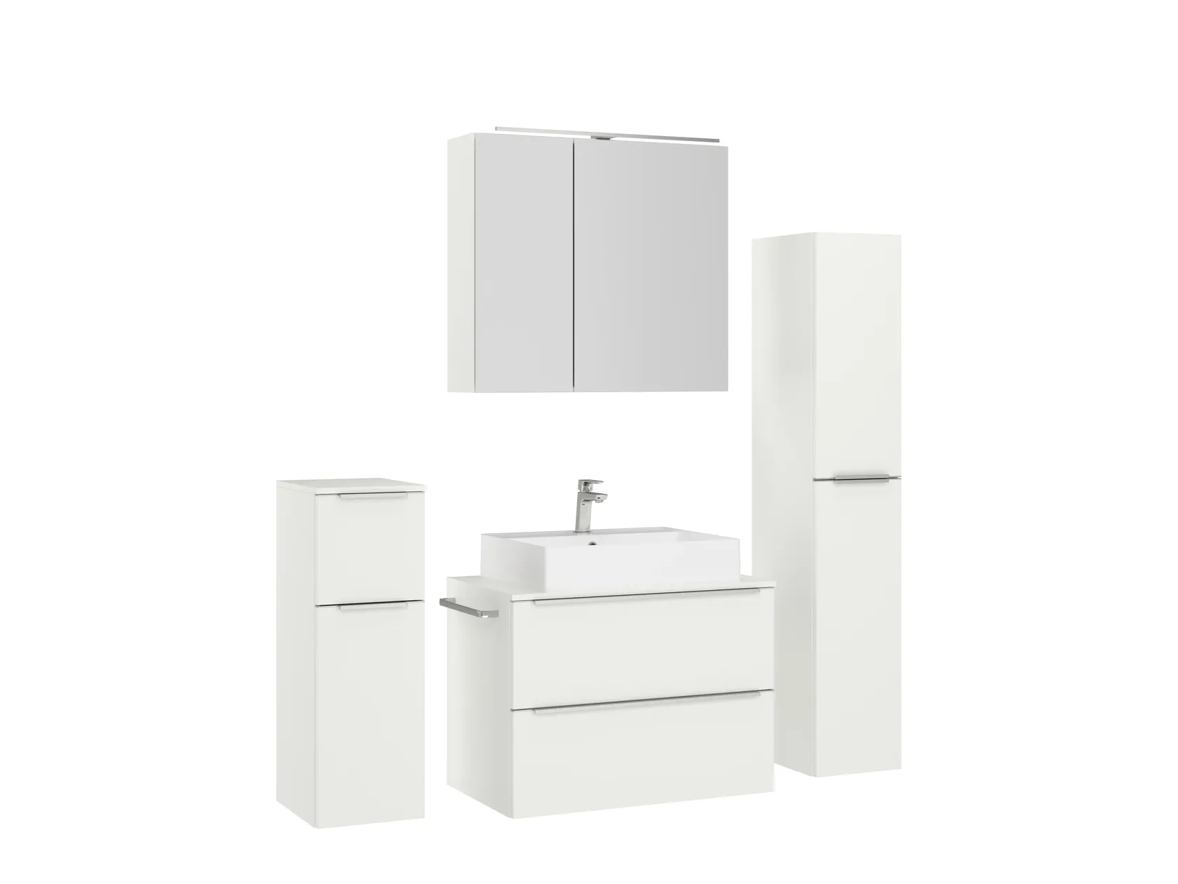 Atlas Ensemble sous vasque avec miroir et colonnes 3