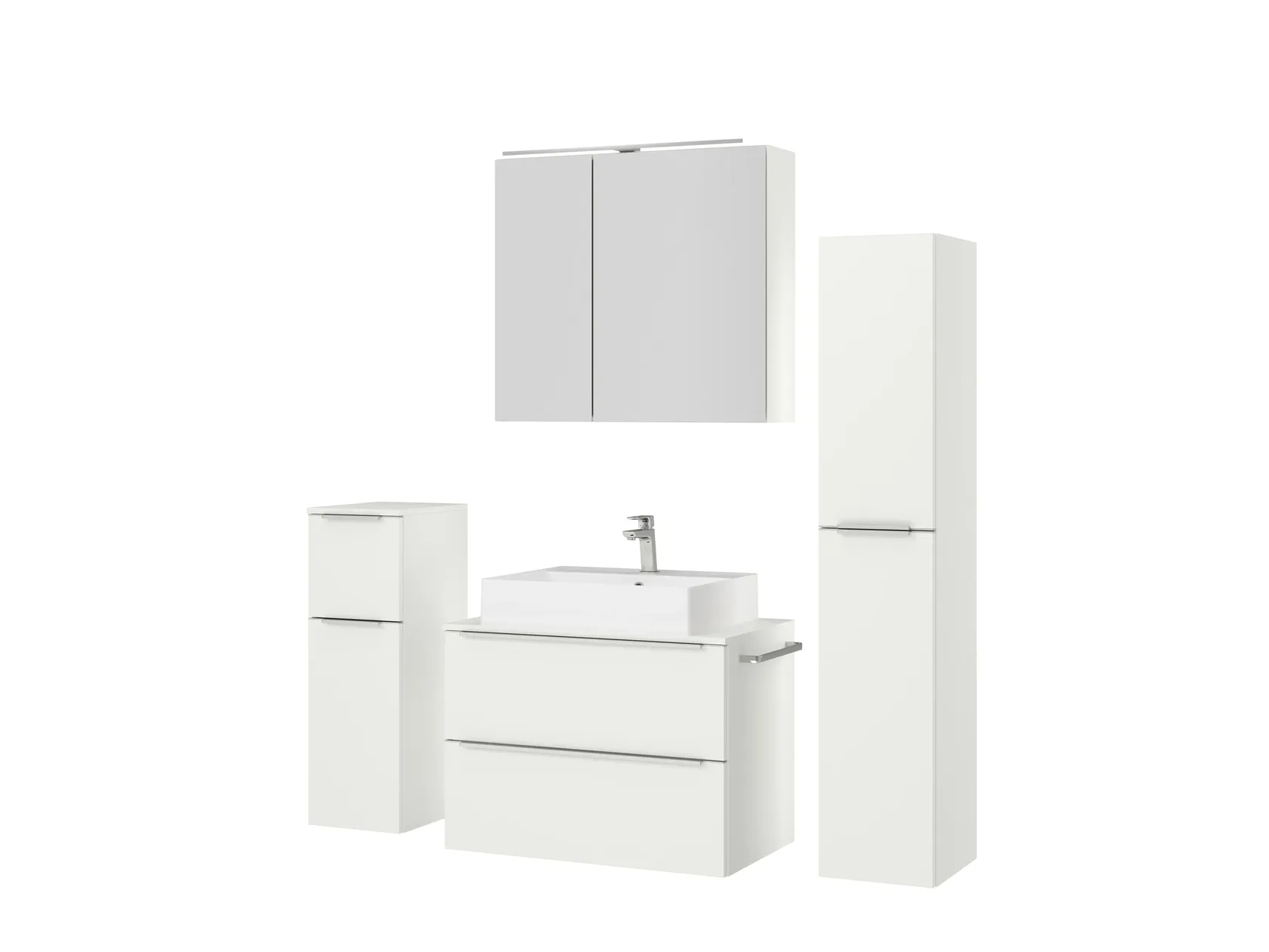 Atlas Ensemble sous vasque avec miroir et colonnes 5