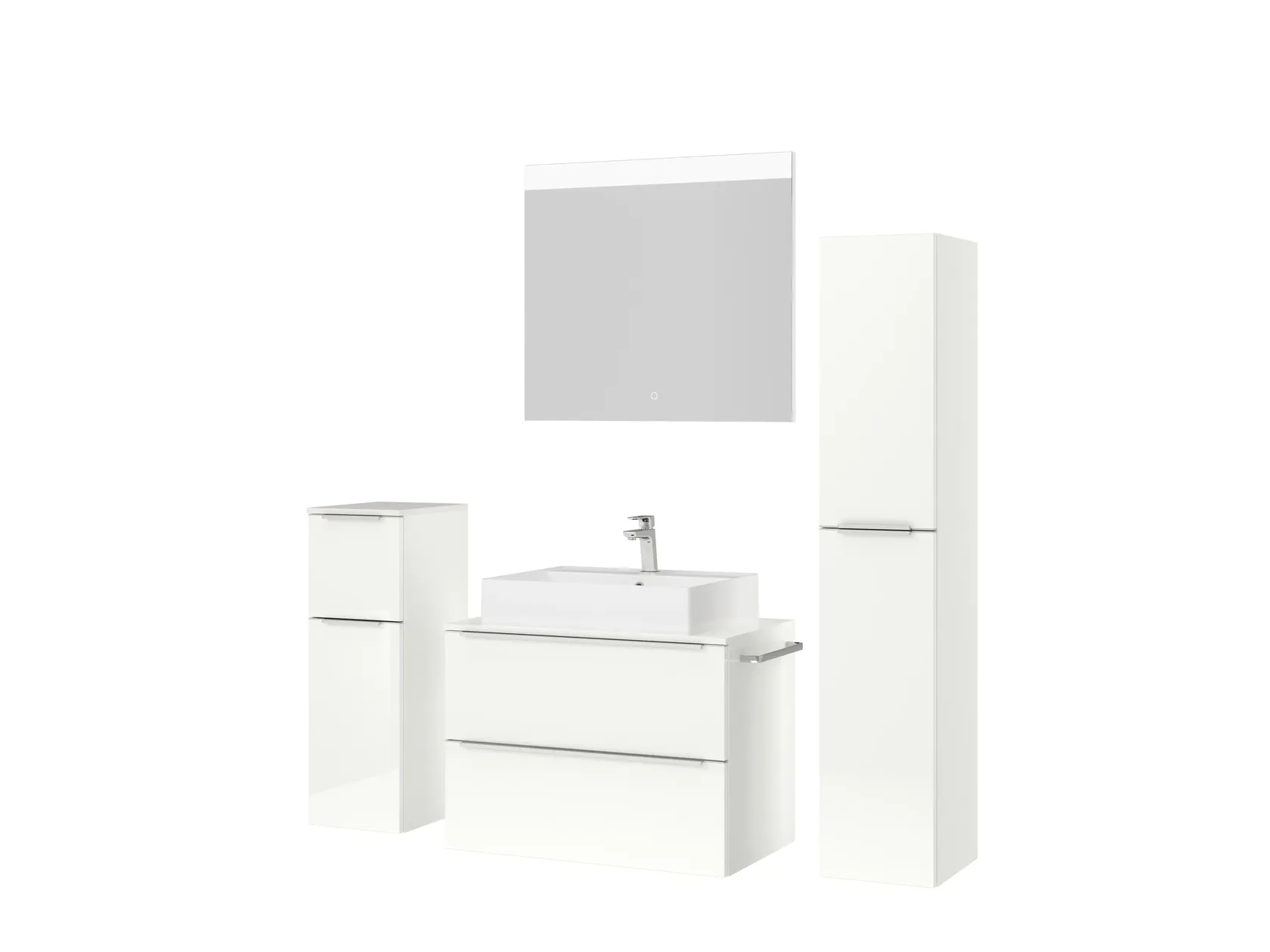 Atlas Ensemble sous vasque avec miroir et colonnes 4