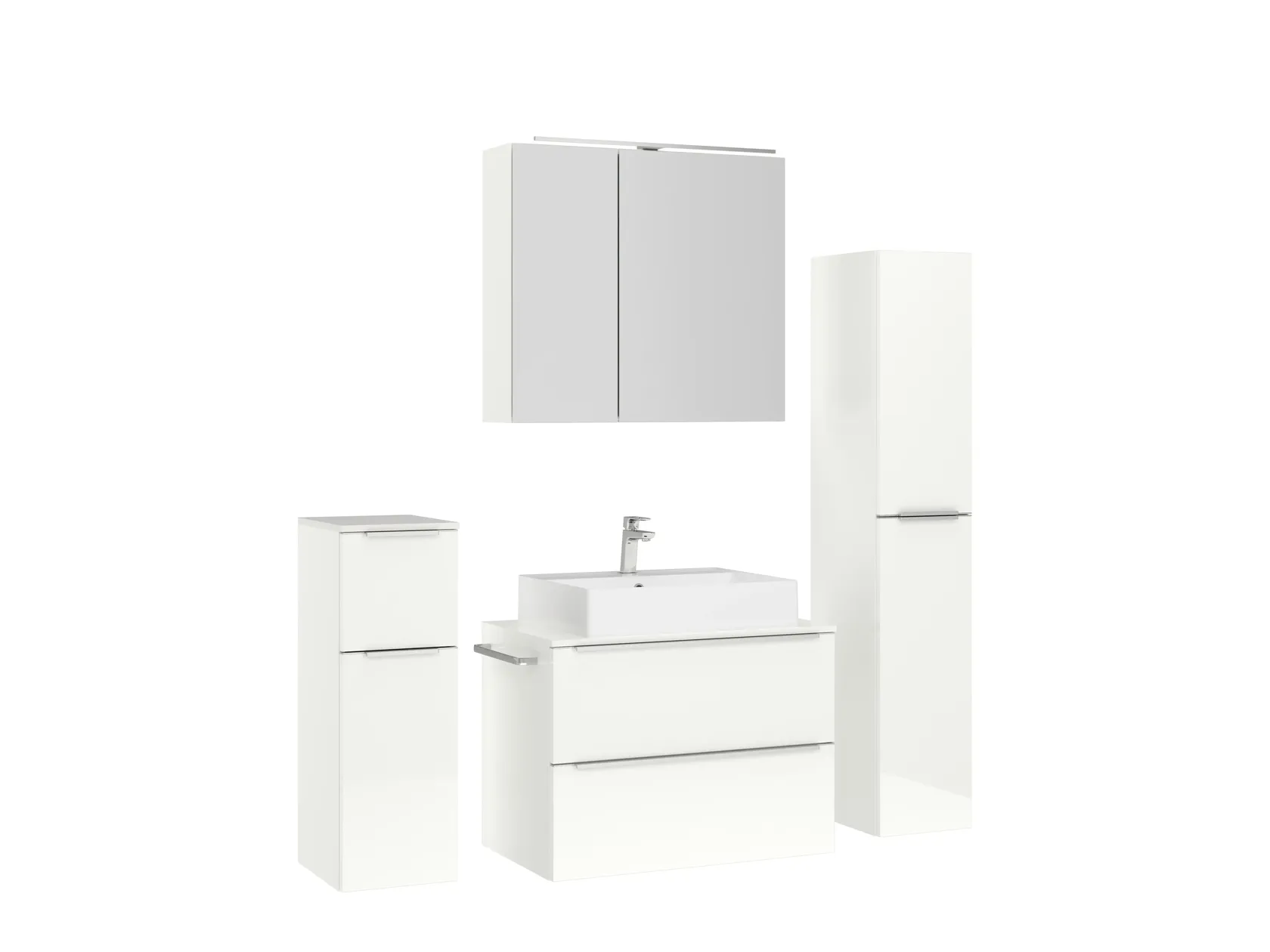 Atlas Ensemble sous vasque avec miroir et colonnes 3