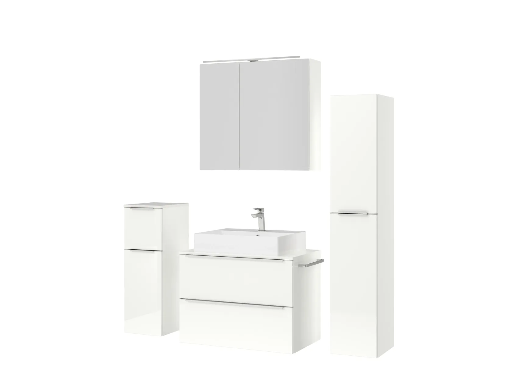 Atlas Ensemble sous vasque avec miroir et colonnes 5