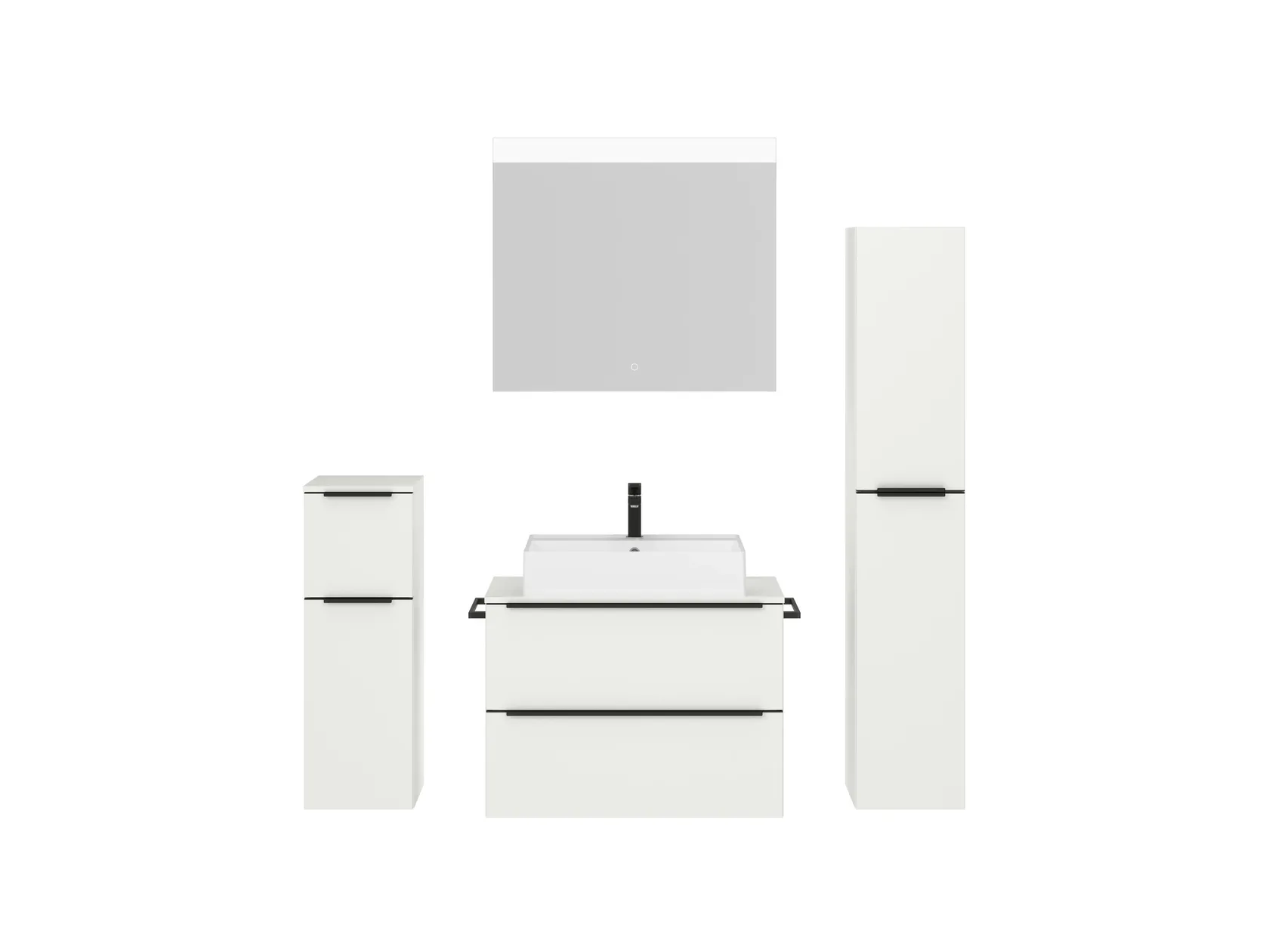 Atlas Ensemble sous vasque avec miroir et colonnes 1