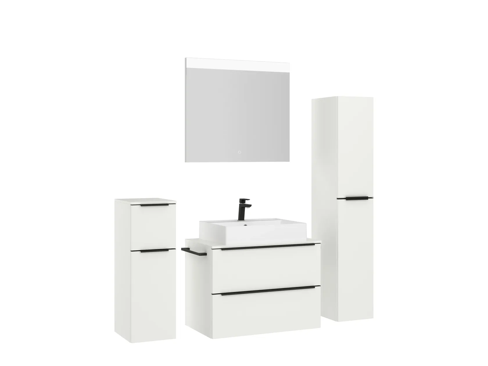 Atlas Ensemble sous vasque avec miroir et colonnes 3