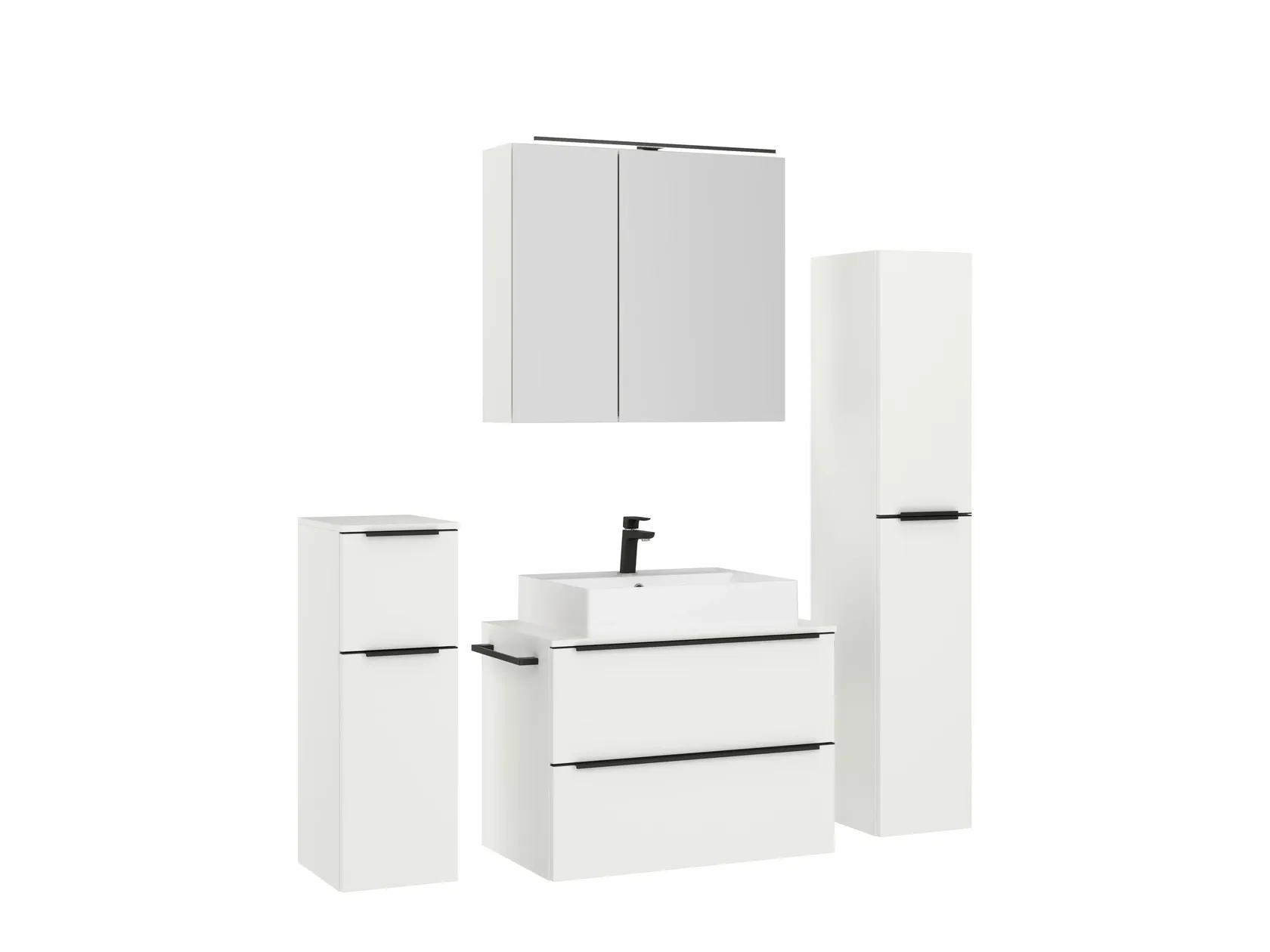 Atlas Ensemble sous vasque avec miroir et colonnes 3