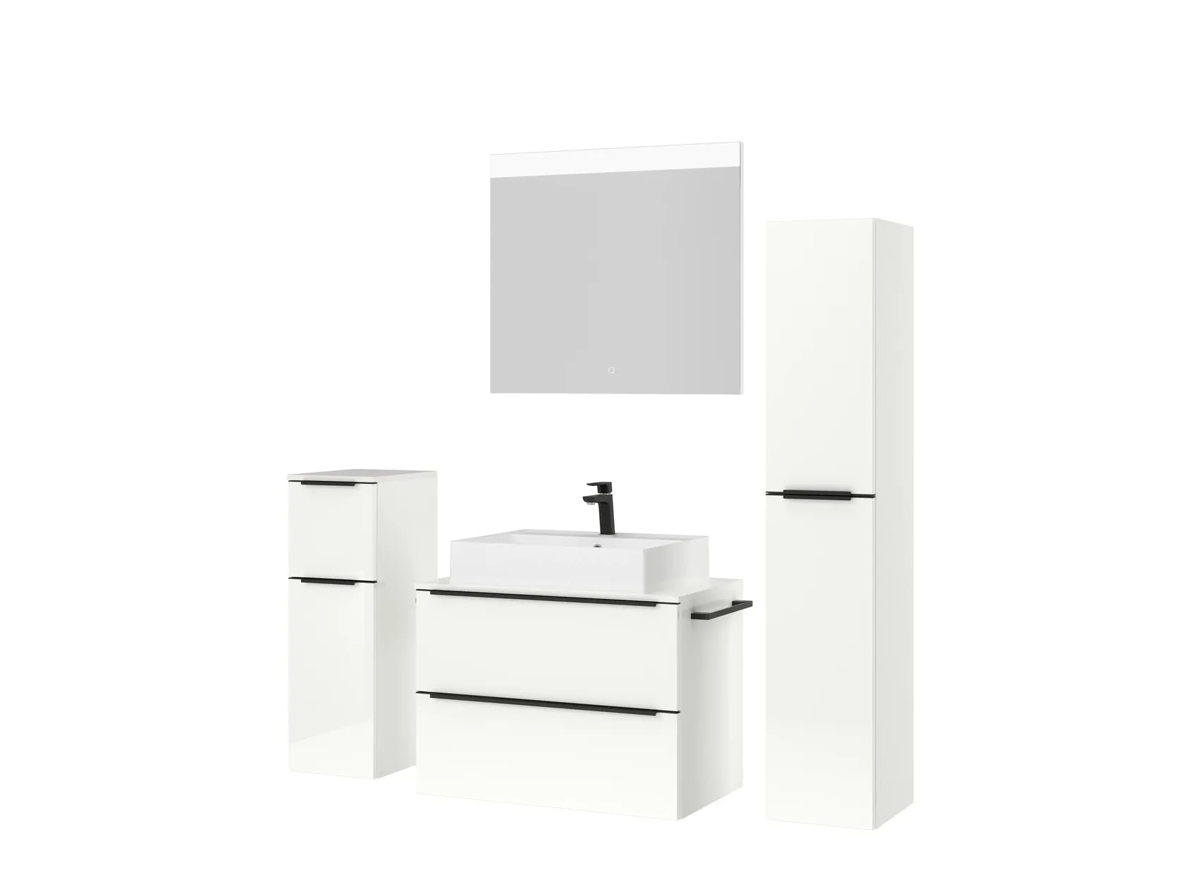 Atlas Ensemble sous vasque avec miroir et colonnes 4