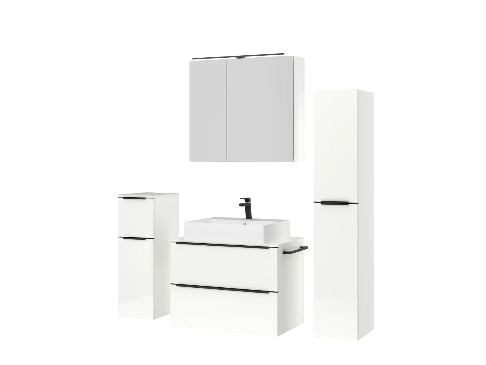 Atlas Ensemble sous vasque avec miroir et colonnes 5