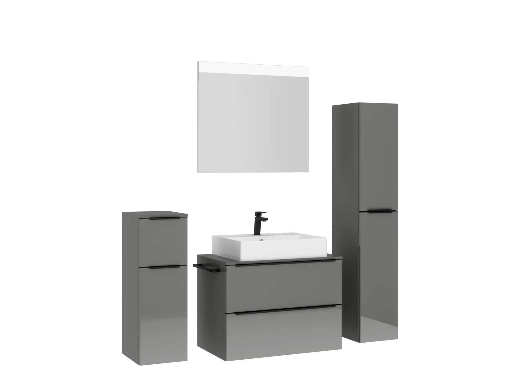 Atlas Ensemble sous vasque avec miroir et colonnes 3