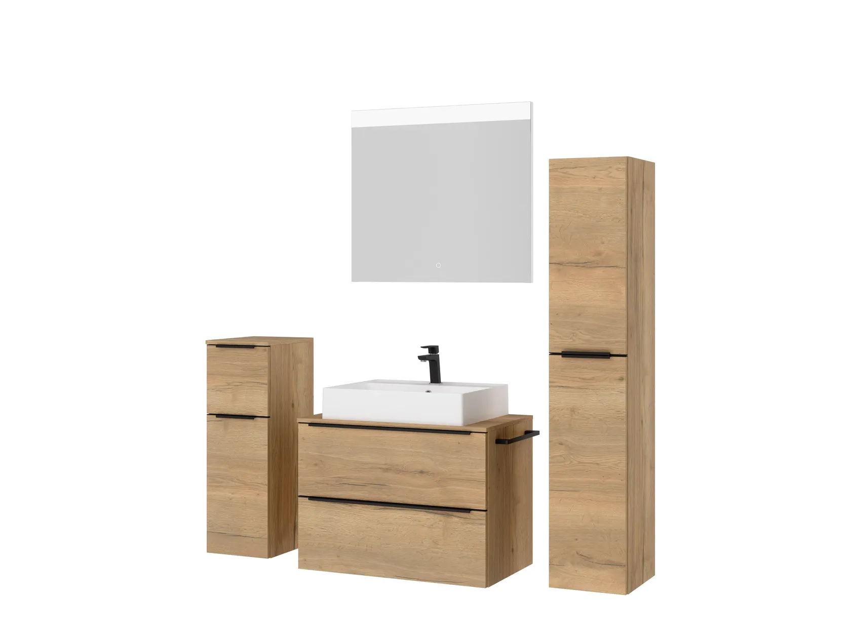 Atlas Ensemble sous vasque avec miroir et colonnes 5