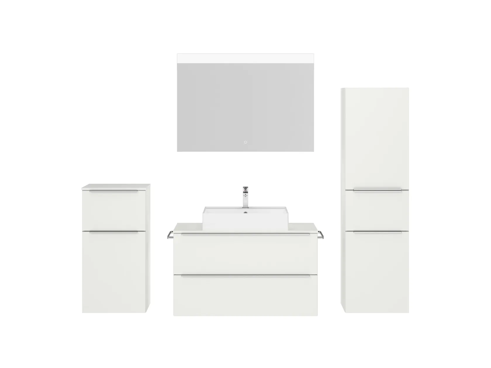 Atlas Ensemble sous vasque avec miroir et colonnes 1