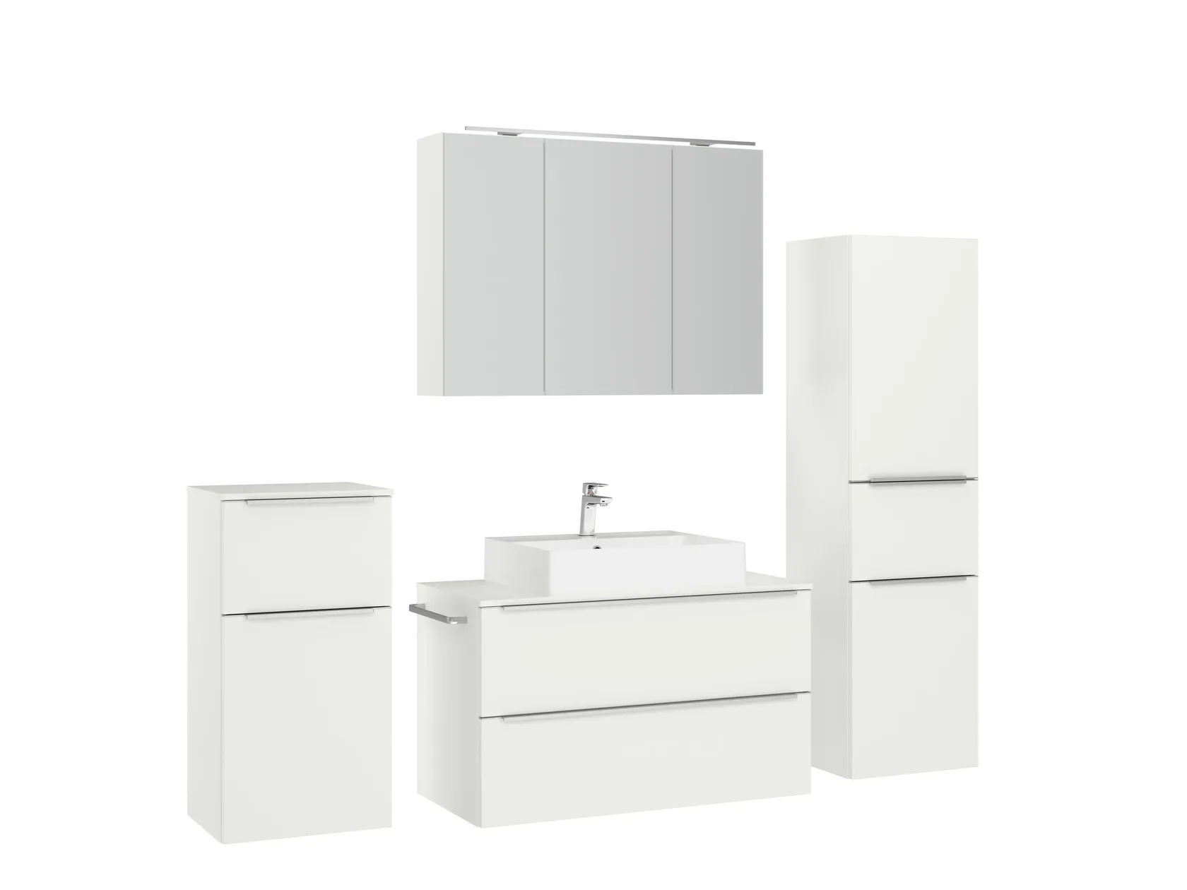 Atlas Ensemble sous vasque avec miroir et colonnes 3