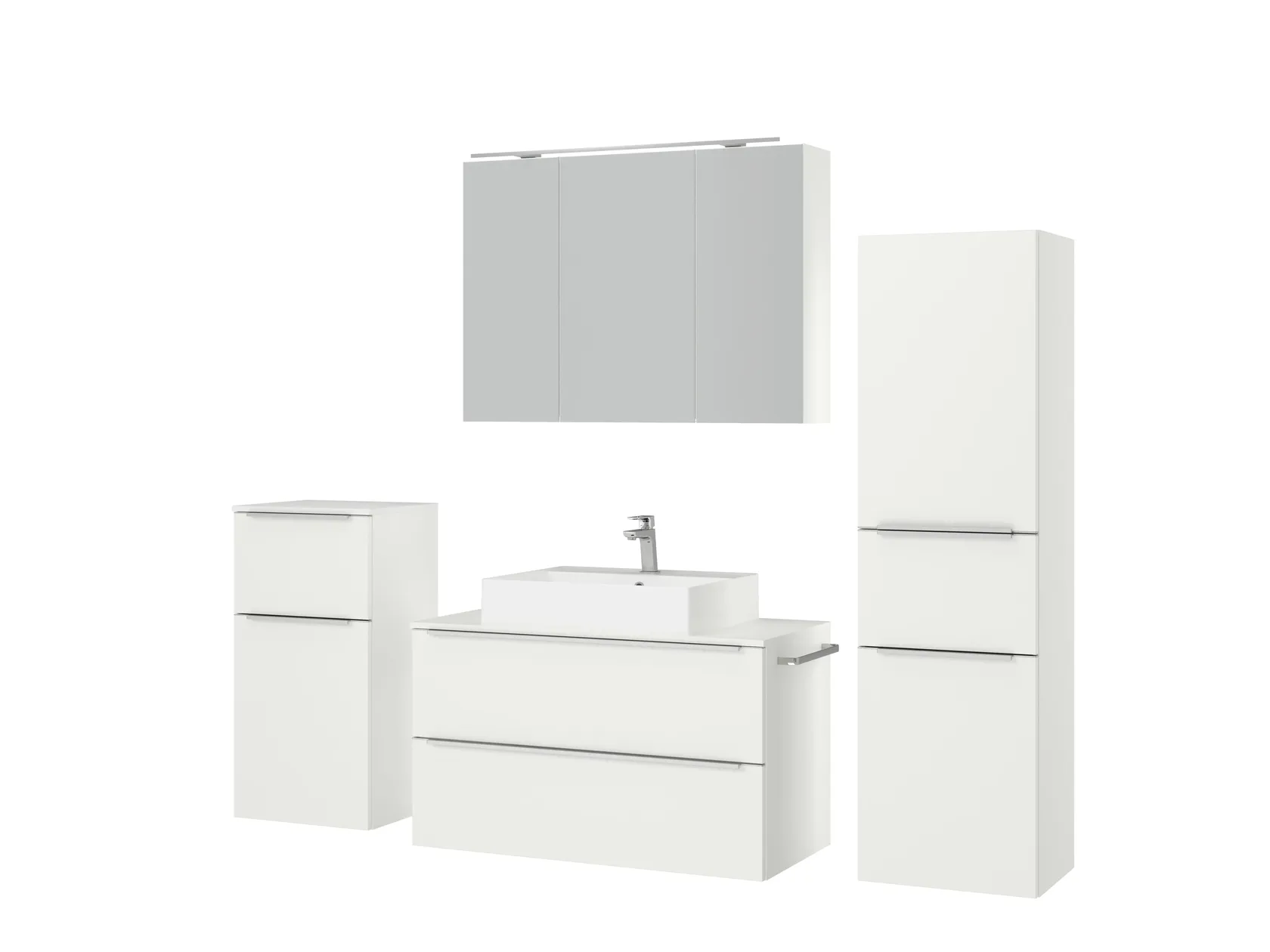 Atlas Ensemble sous vasque avec miroir et colonnes 5