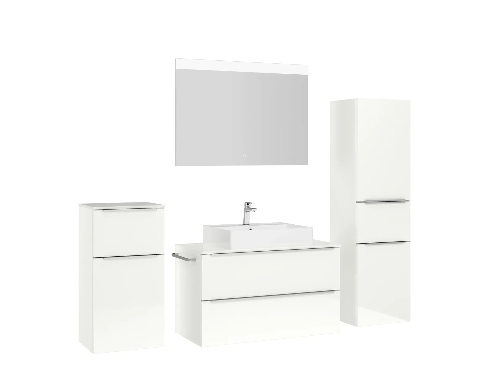 Atlas Ensemble sous vasque avec miroir et colonnes 3