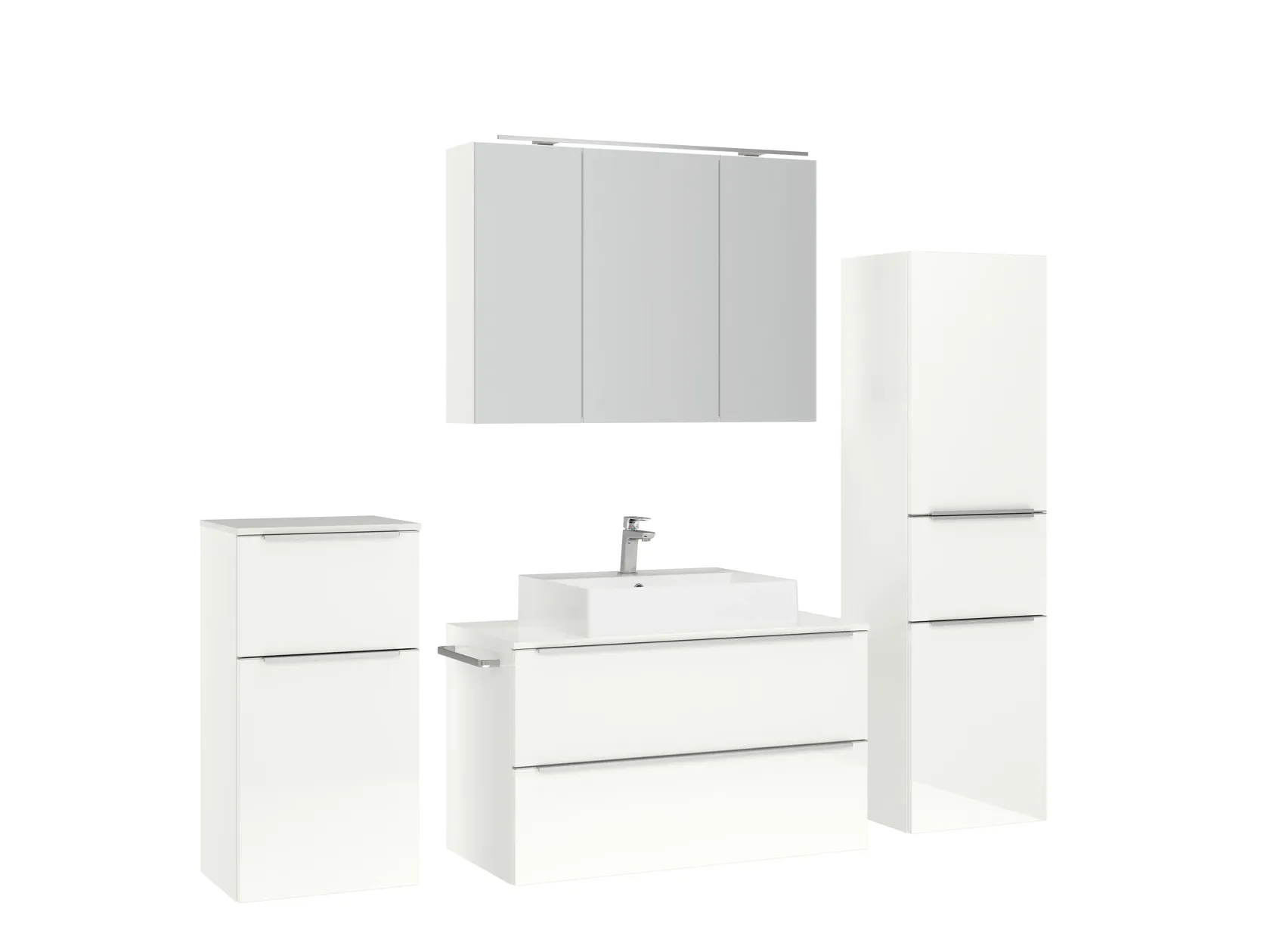 Atlas Ensemble sous vasque avec miroir et colonnes 3