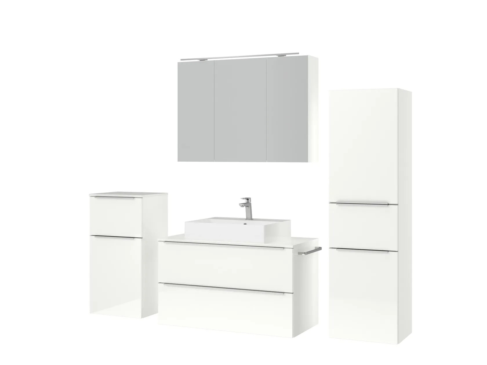 Atlas Ensemble sous vasque avec miroir et colonnes 5