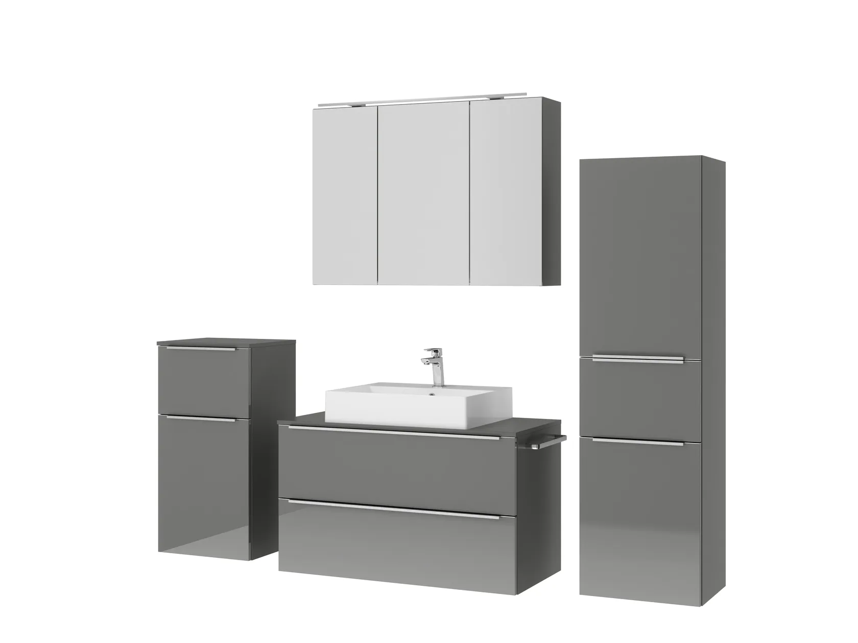 Atlas Ensemble sous vasque avec miroir et colonnes 5