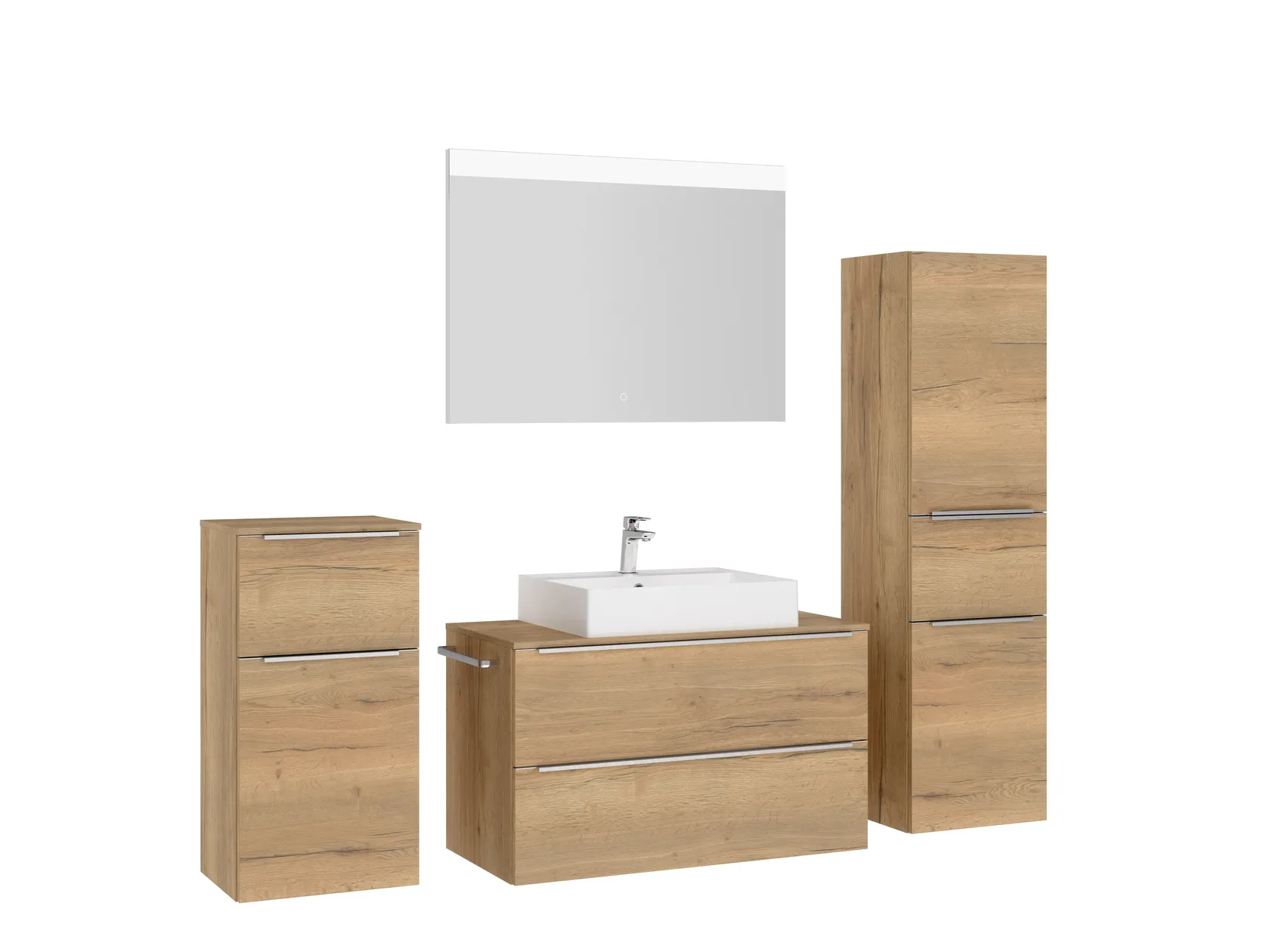 Atlas Ensemble sous vasque avec miroir et colonnes 3