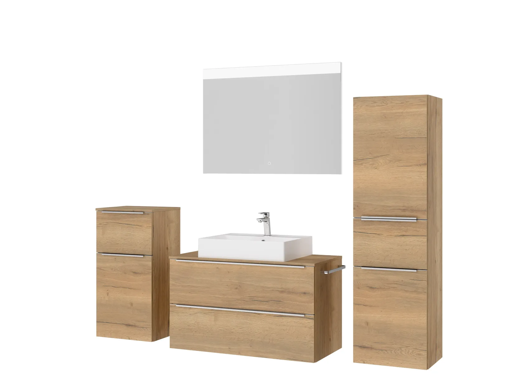 Atlas Ensemble sous vasque avec miroir et colonnes 5