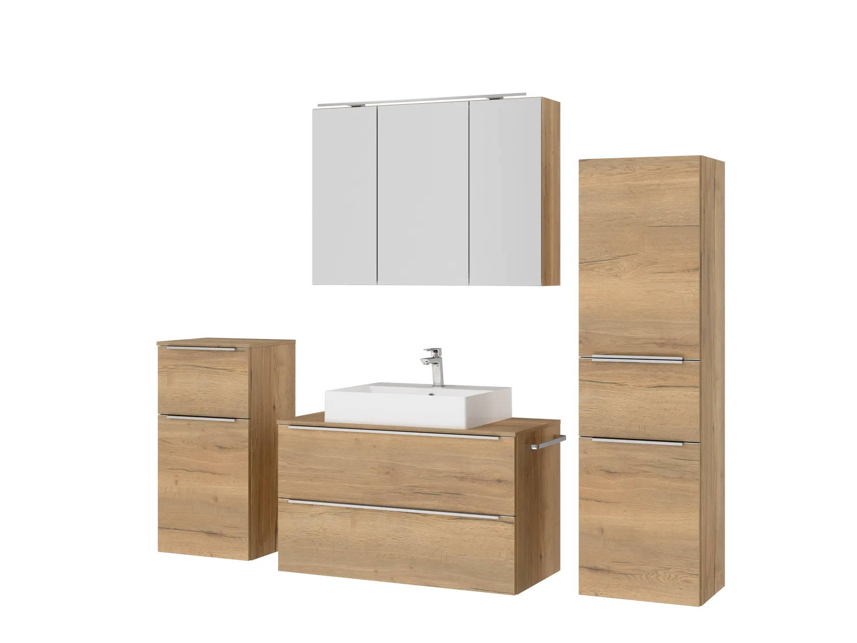 Atlas Ensemble sous vasque avec miroir et colonnes 5