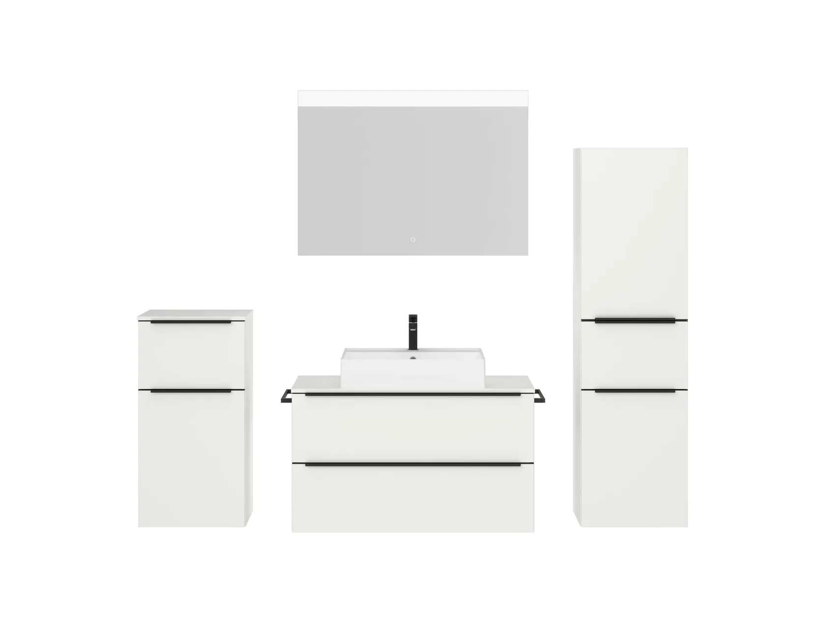 Atlas Ensemble sous vasque avec miroir et colonnes 1