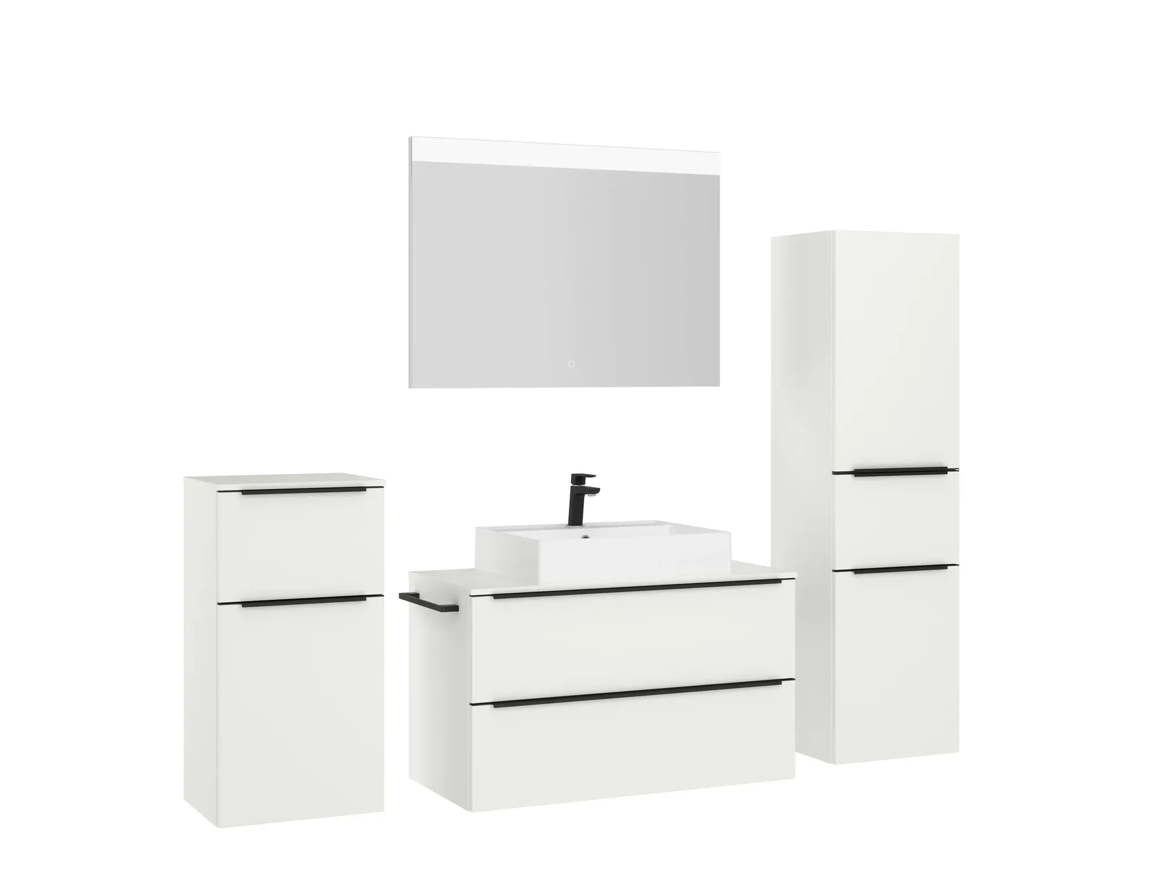 Atlas Ensemble sous vasque avec miroir et colonnes 3