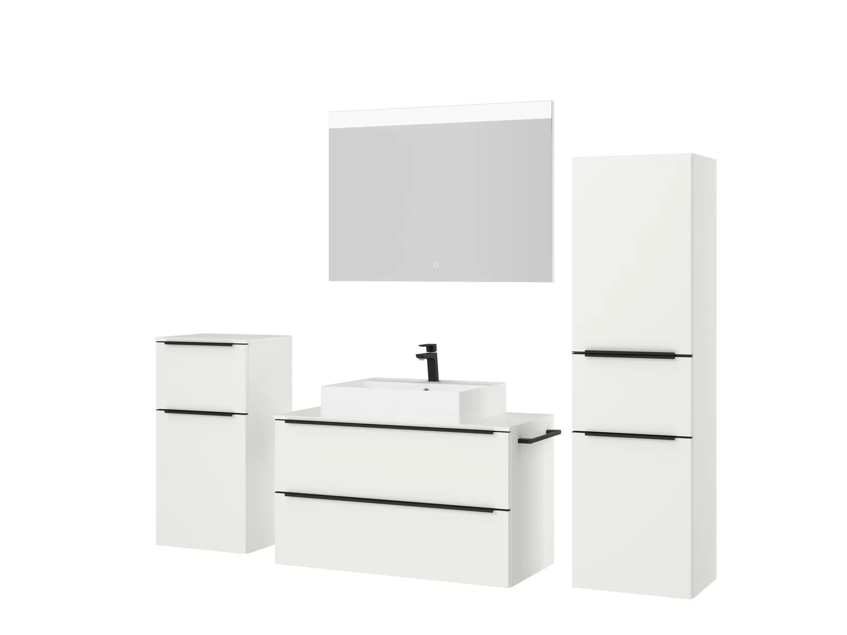 Atlas Ensemble sous vasque avec miroir et colonnes 5