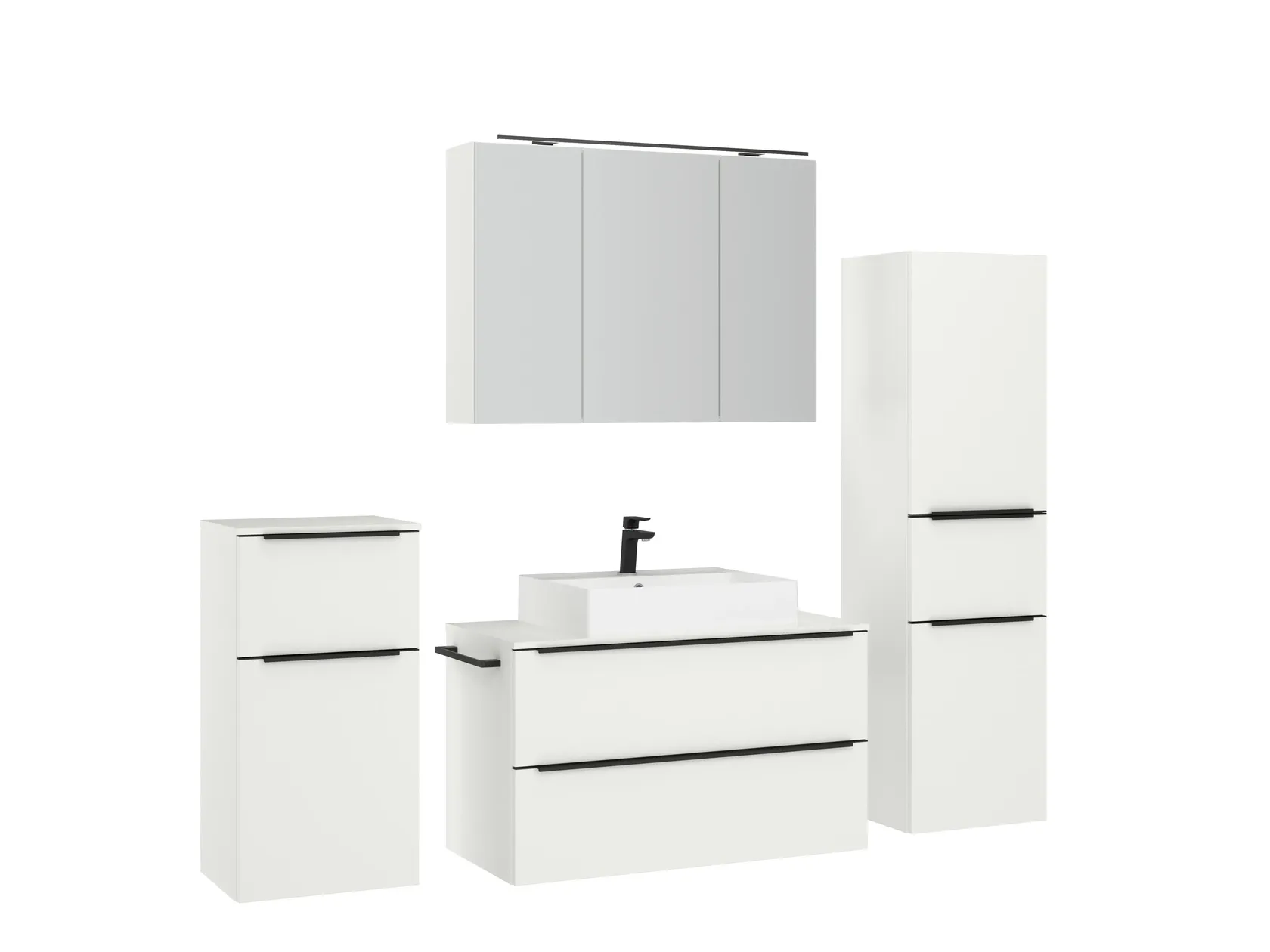 Atlas Ensemble sous vasque avec miroir et colonnes 3