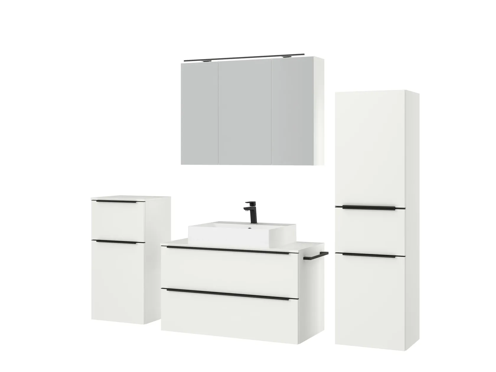 Atlas Ensemble sous vasque avec miroir et colonnes 5