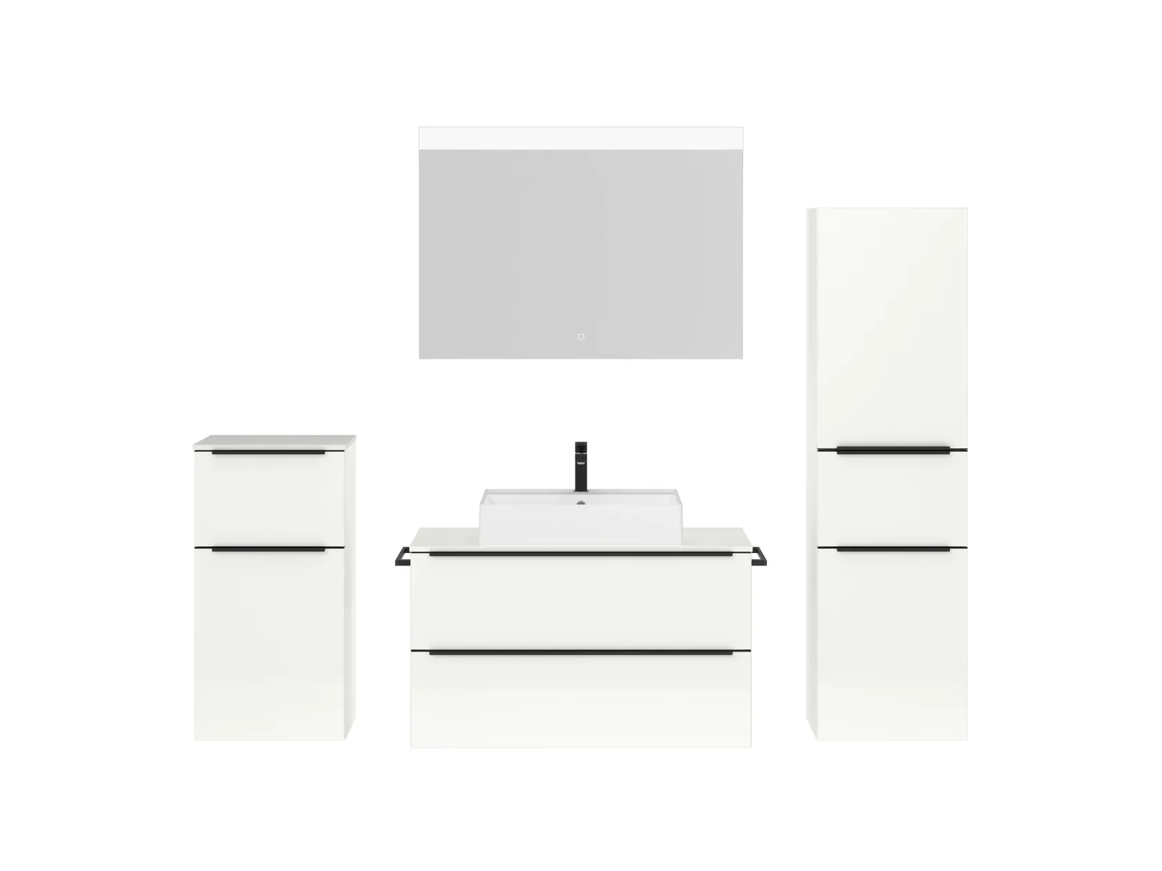 Atlas Ensemble sous vasque avec miroir et colonnes 1