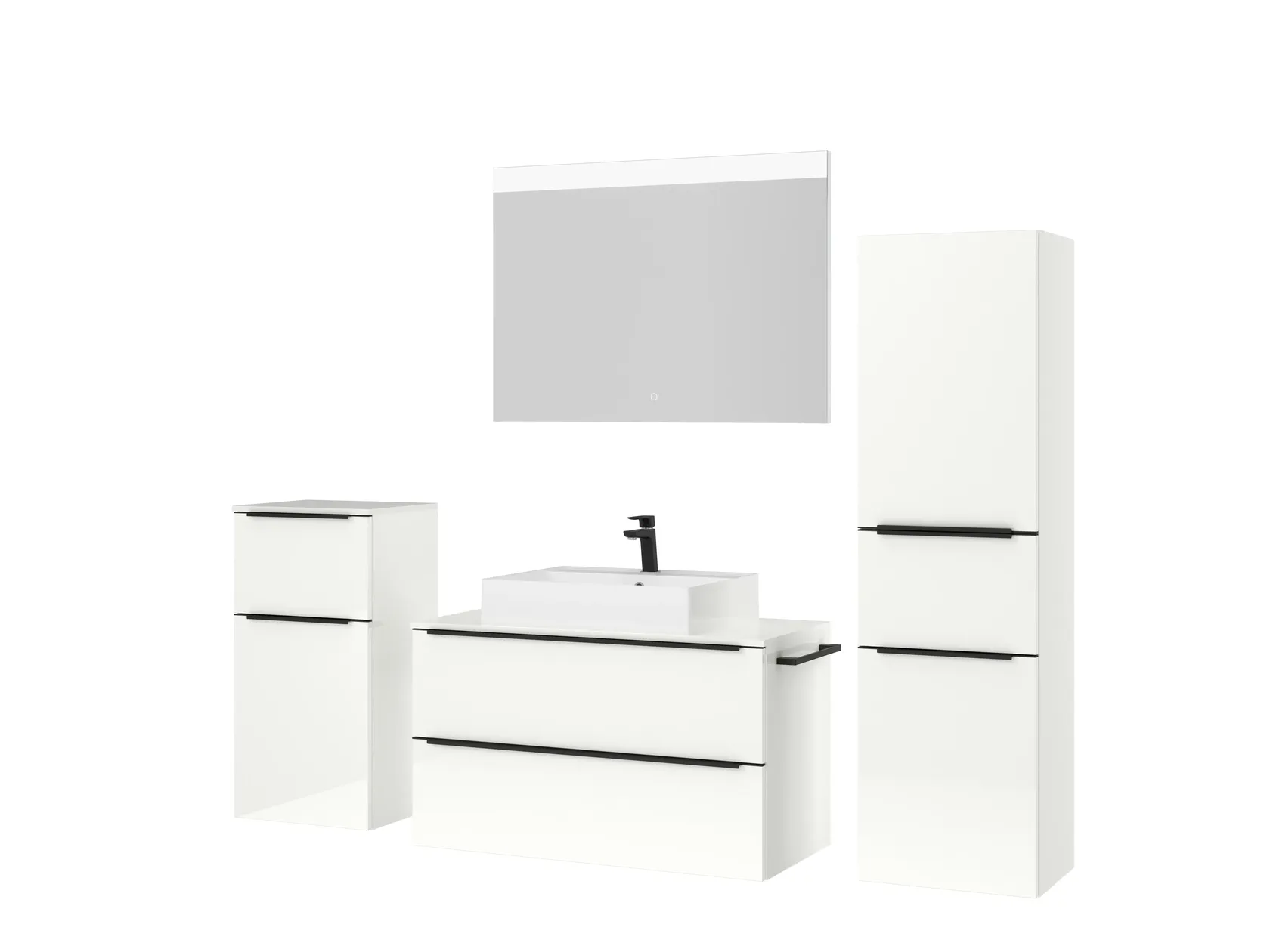 Atlas Ensemble sous vasque avec miroir et colonnes 5